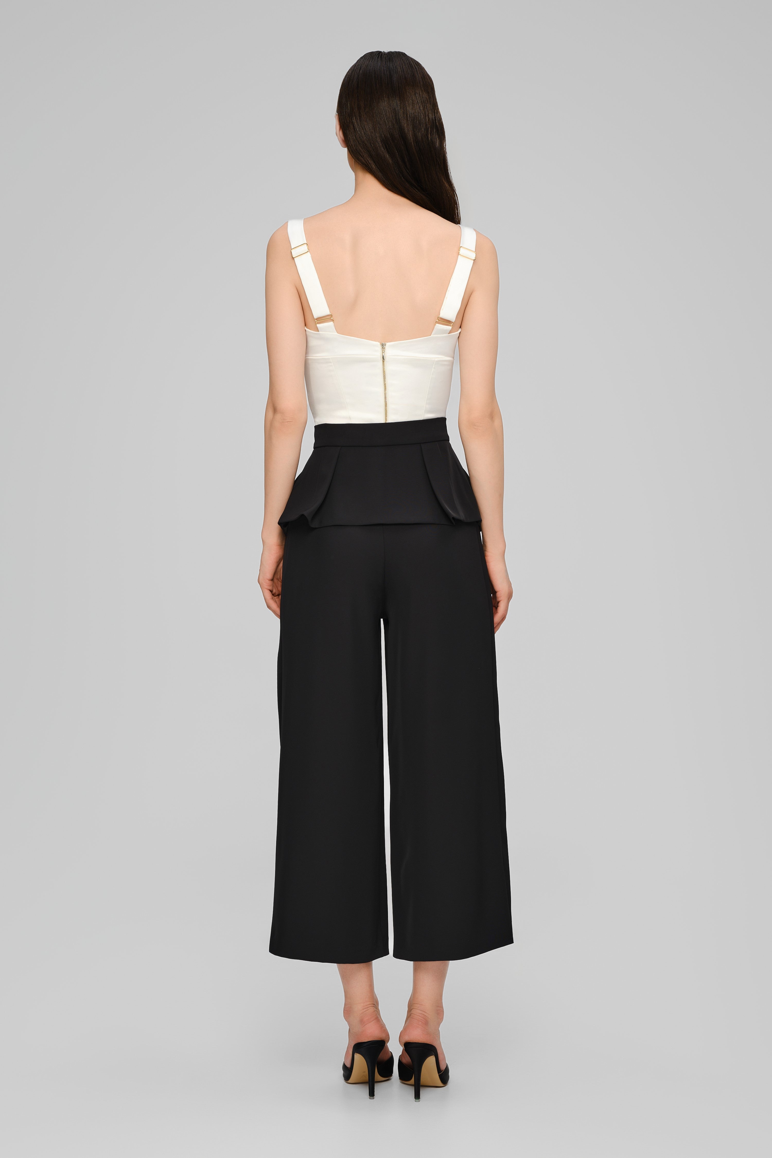 Pantaloni negri midi evazati Blaze