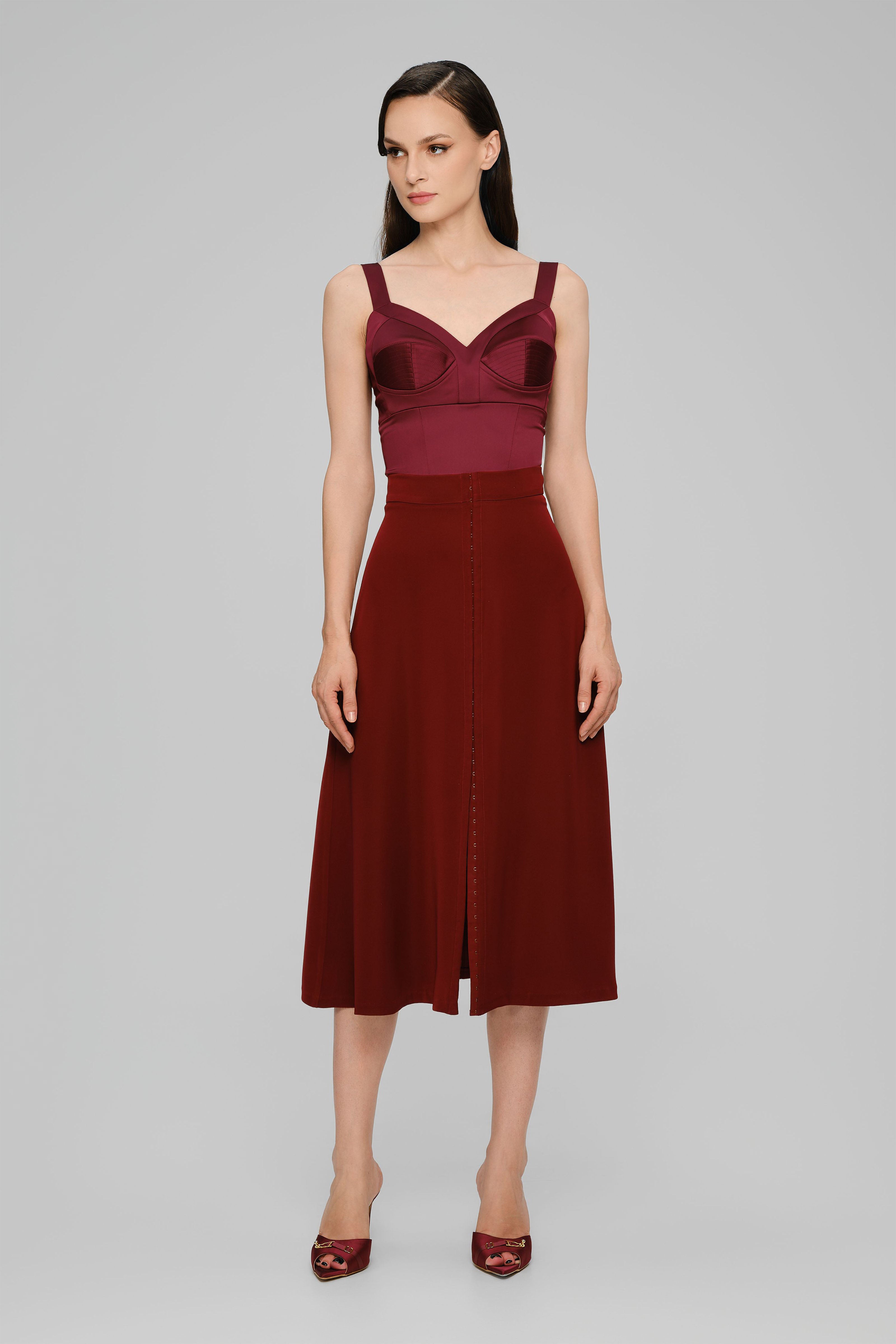 Satin Sculpt Corset Wine