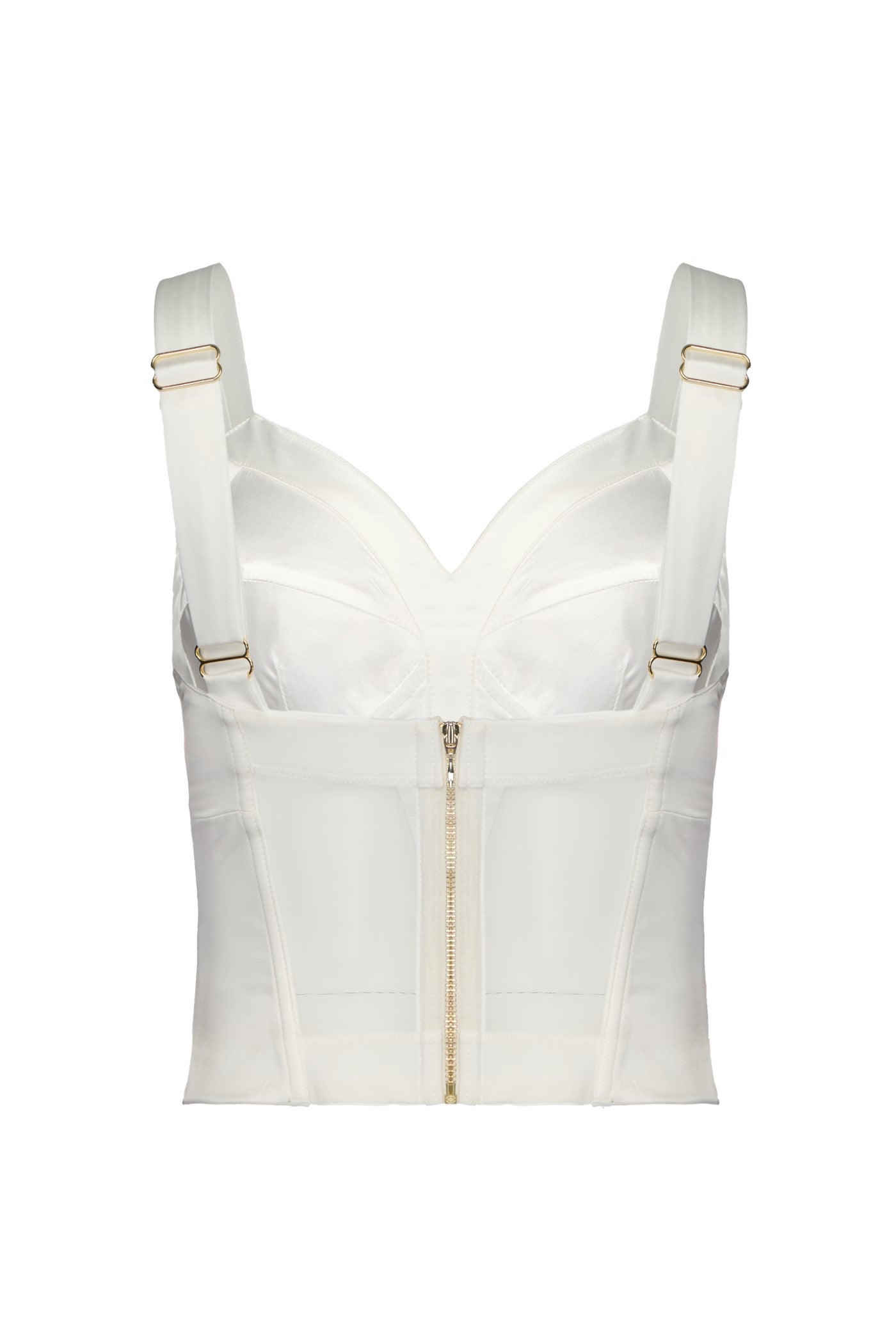 Satin Sculpt Bra Top White