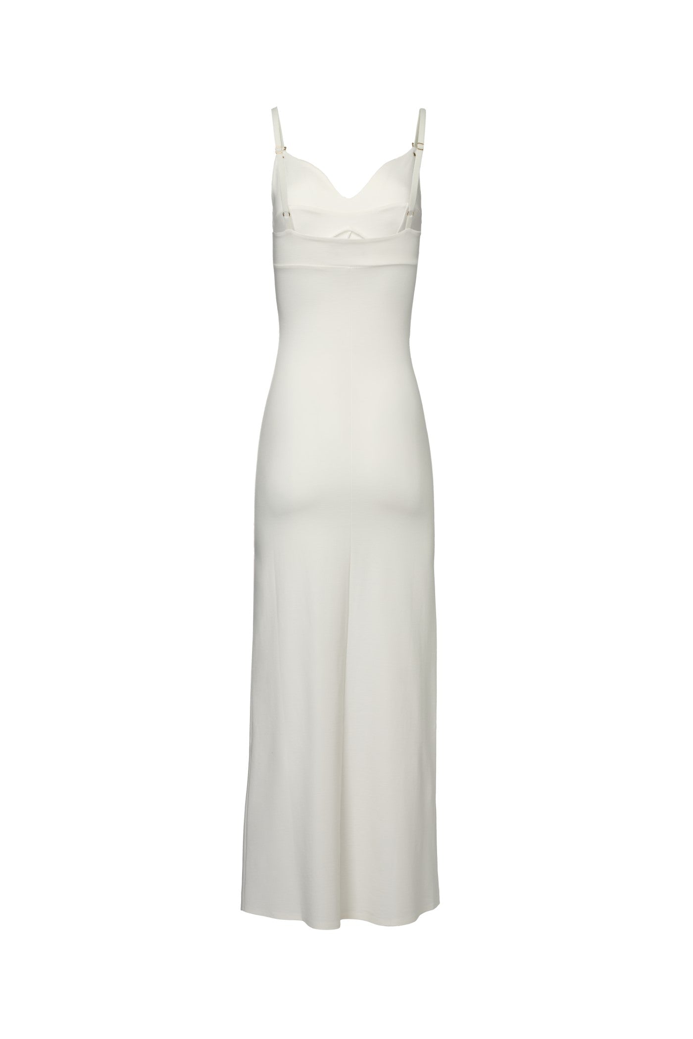 Rochie lunga alba cu bretele Skin