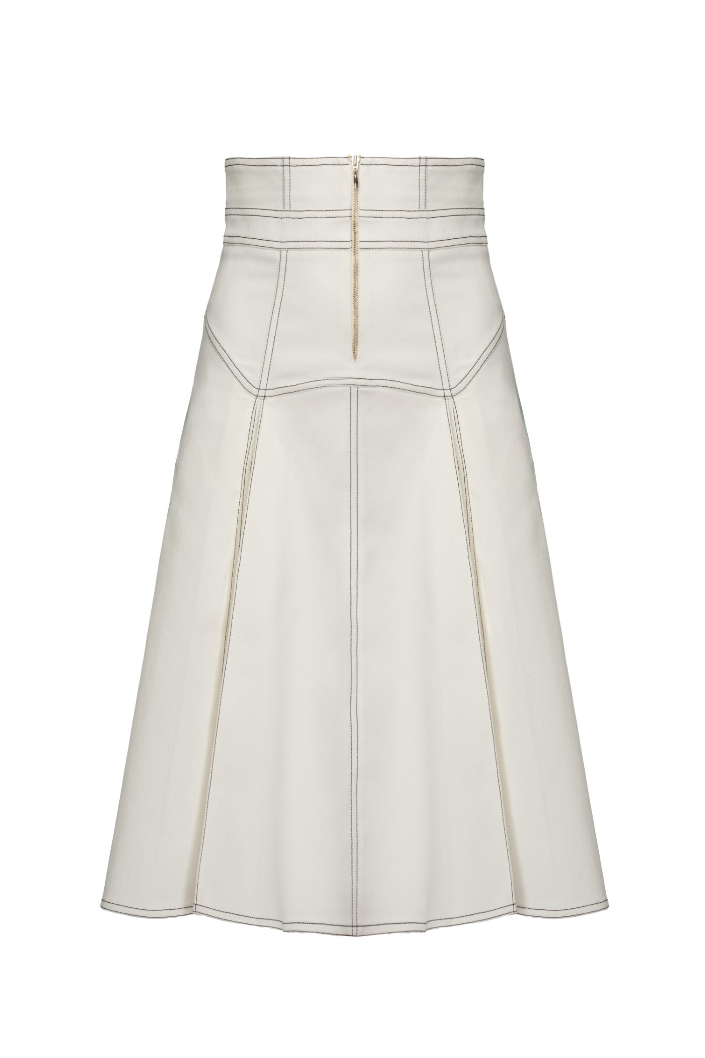 Underline Denim Skirt White