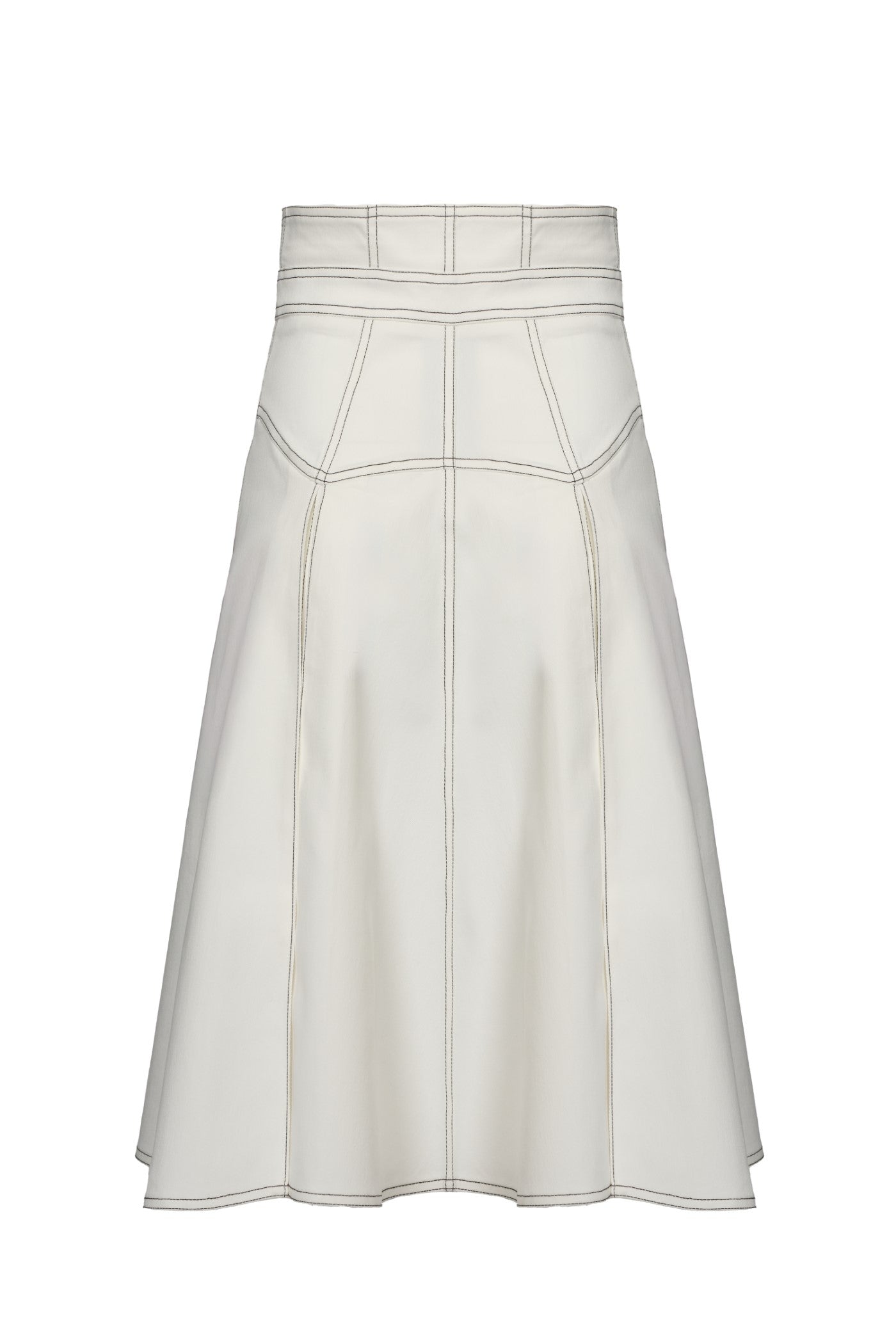 Underline Denim Skirt White