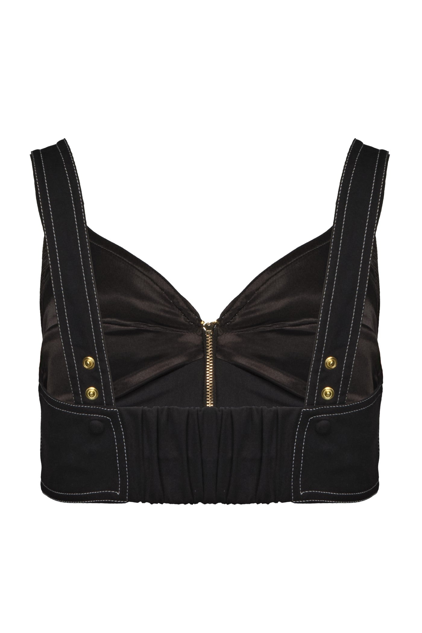 Underline Denim Bra Top Black