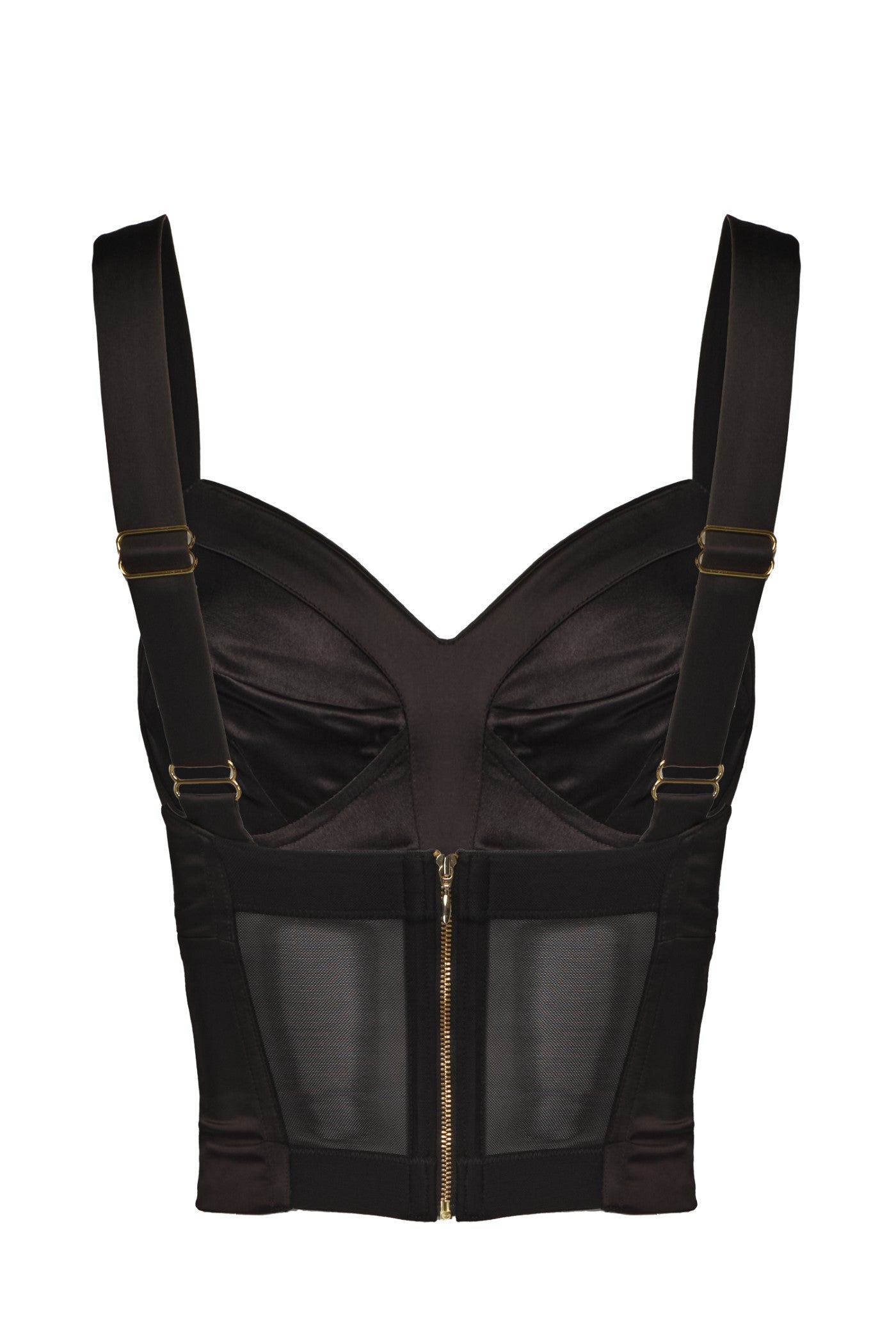 Satin Sculpt Bra Top Black