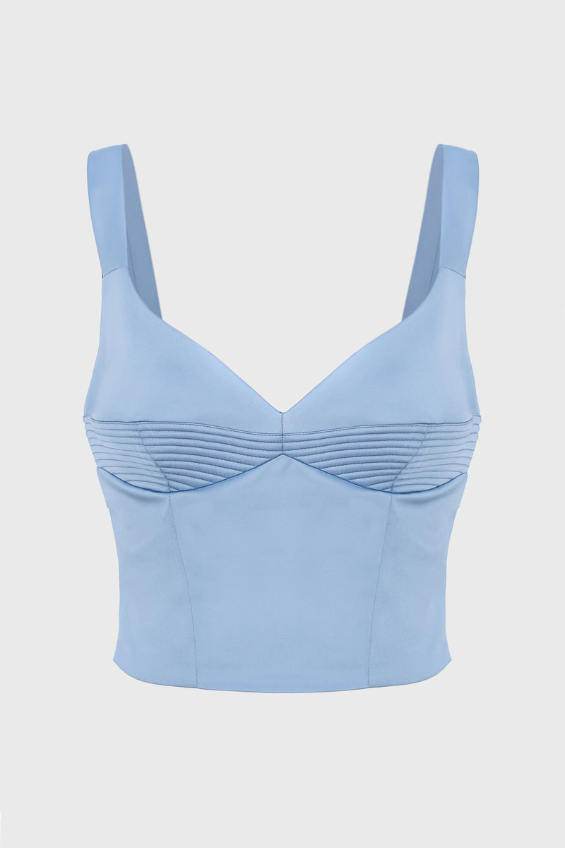 Corset albastru din satin elastic Haze