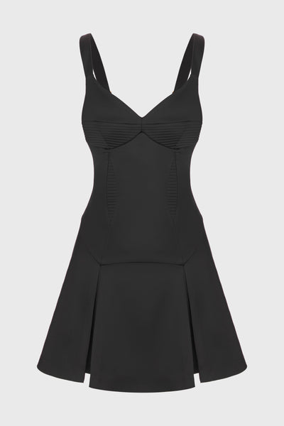 Rochie mini neagra din satin cu bretele ajustabile Haze