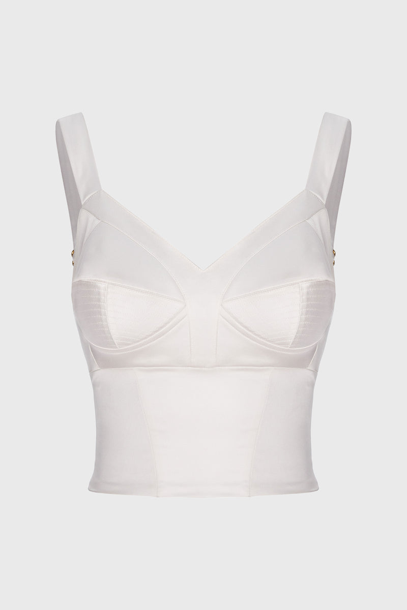 Satin Sculpt Corset White