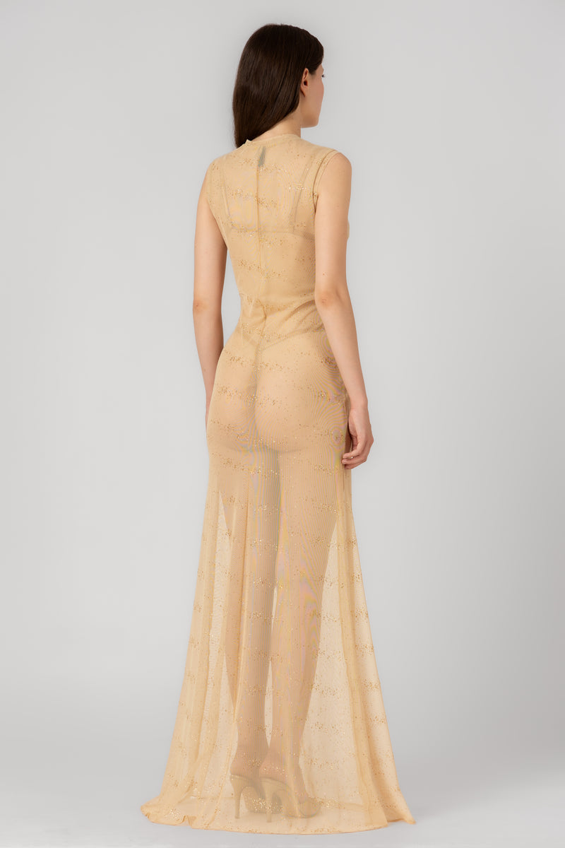 Glitter Long Dress Gold