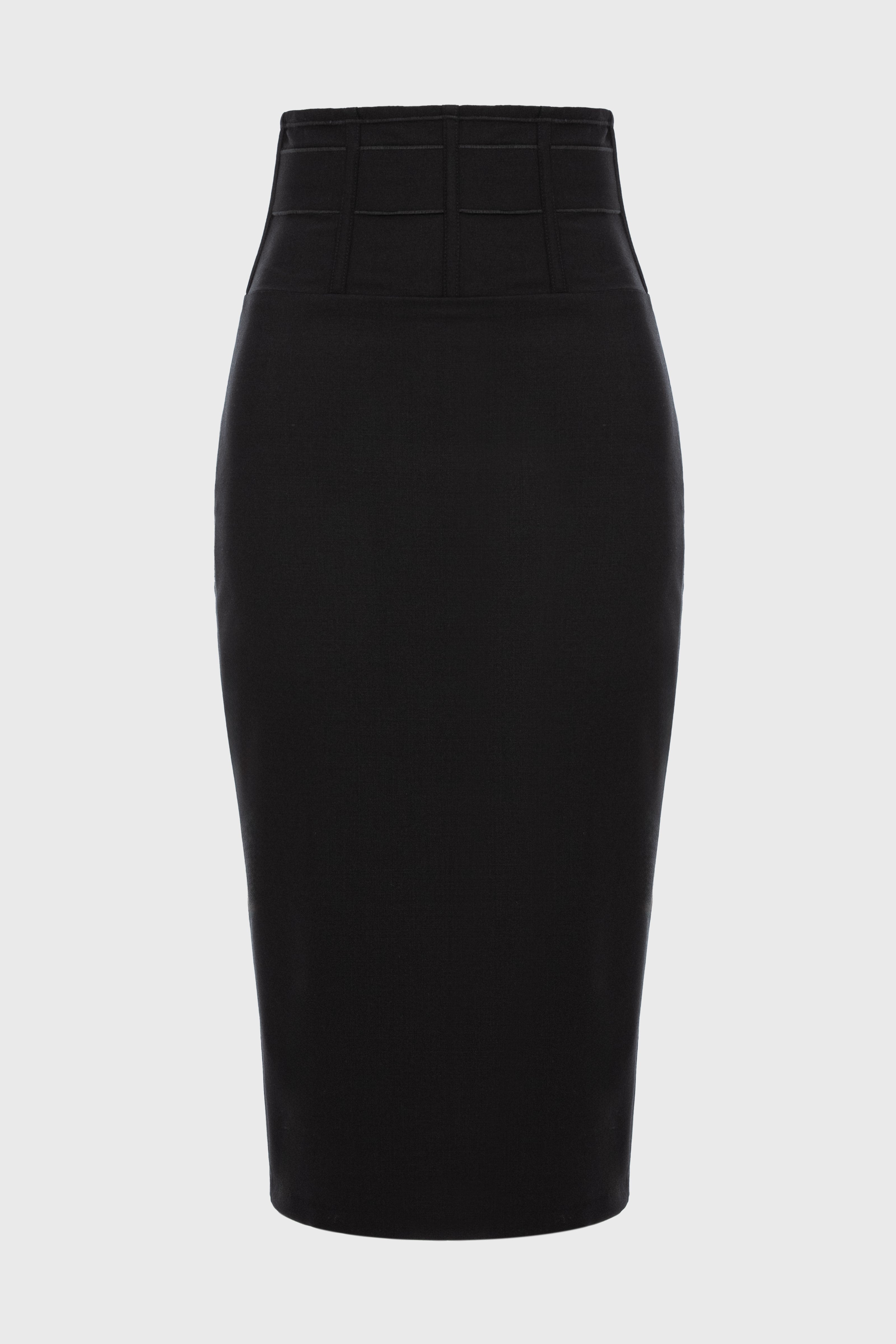 Fusta neagra midi cu talie inalta Tomboy