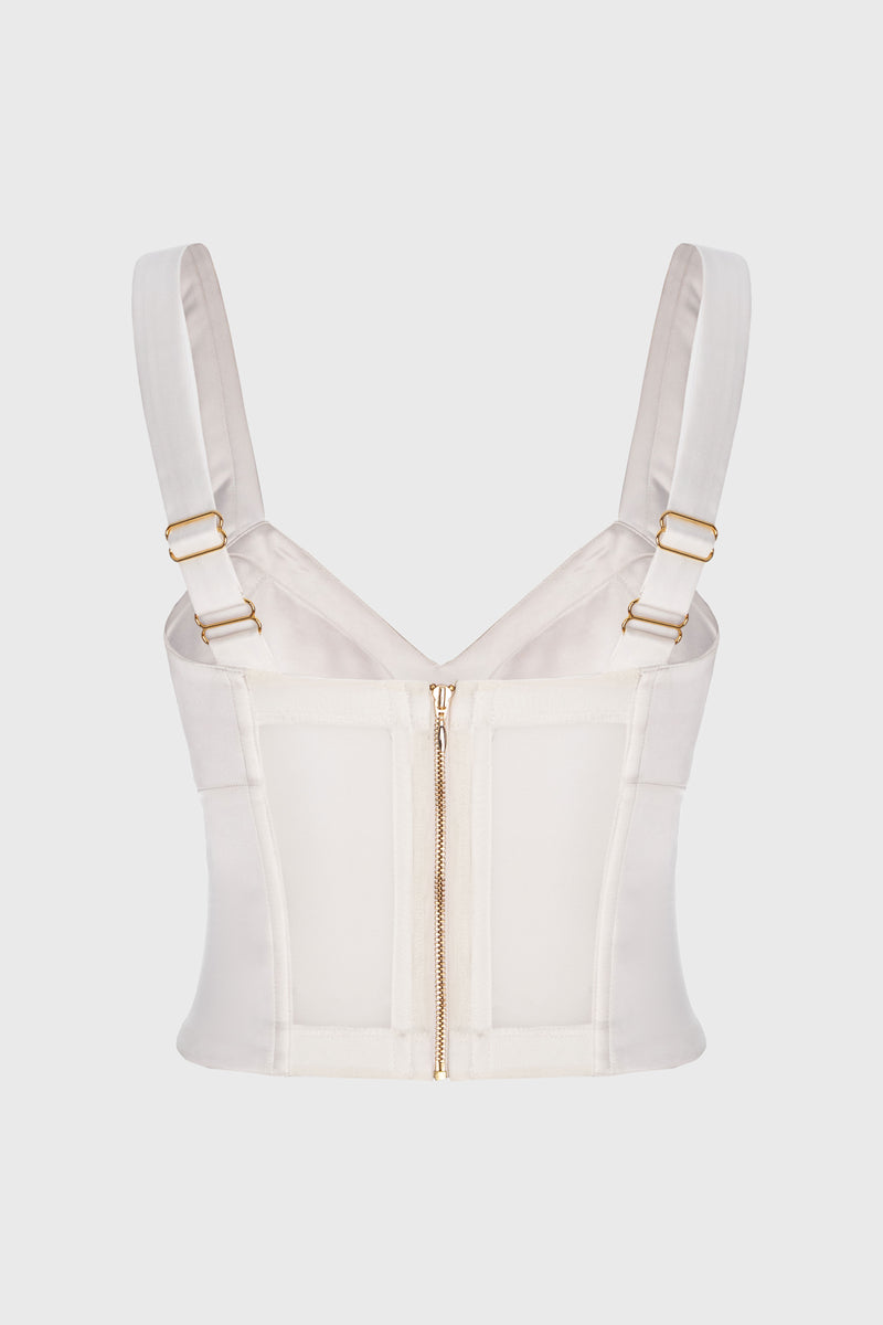Satin Sculpt Corset White