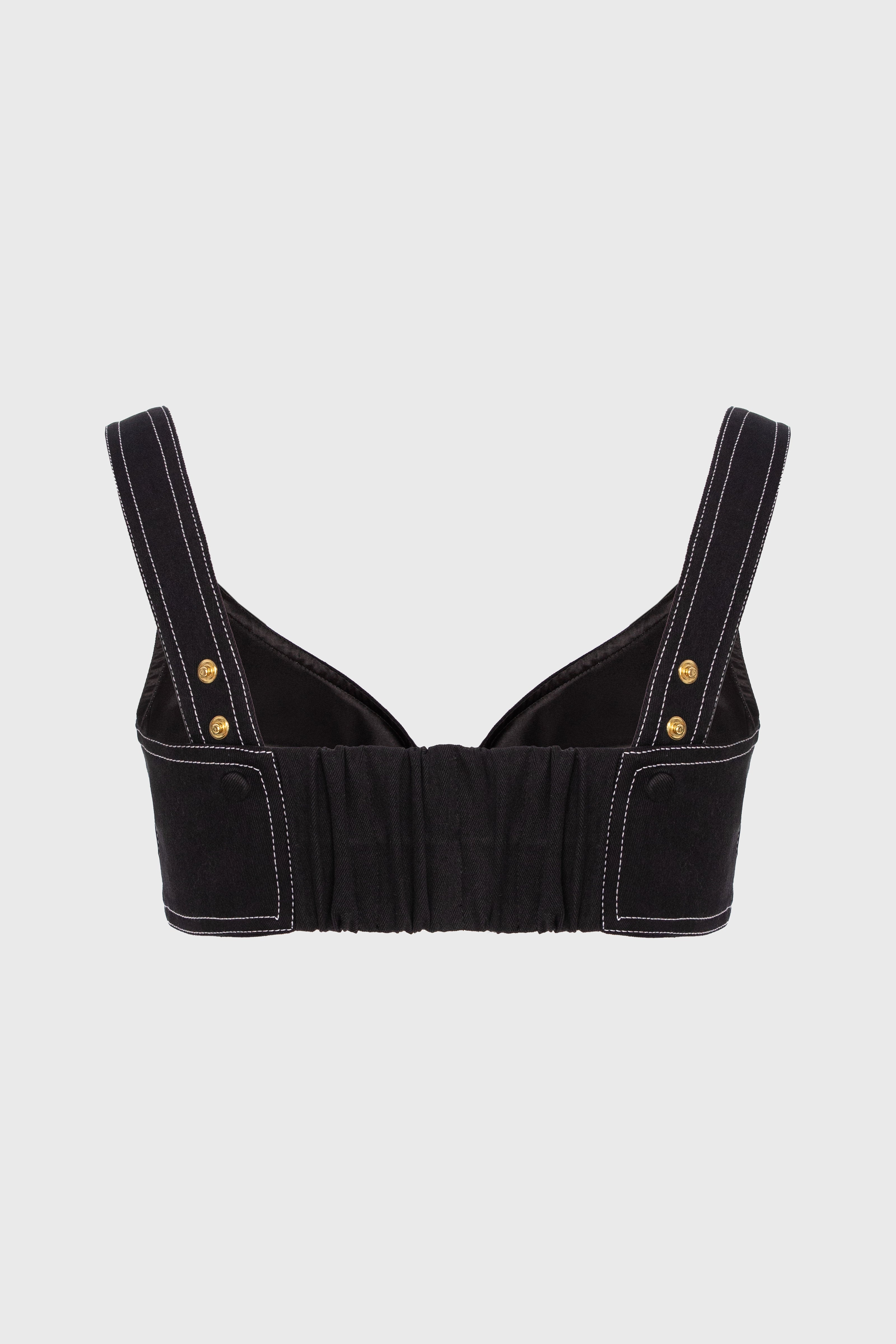 Underline Denim Bra Top Black