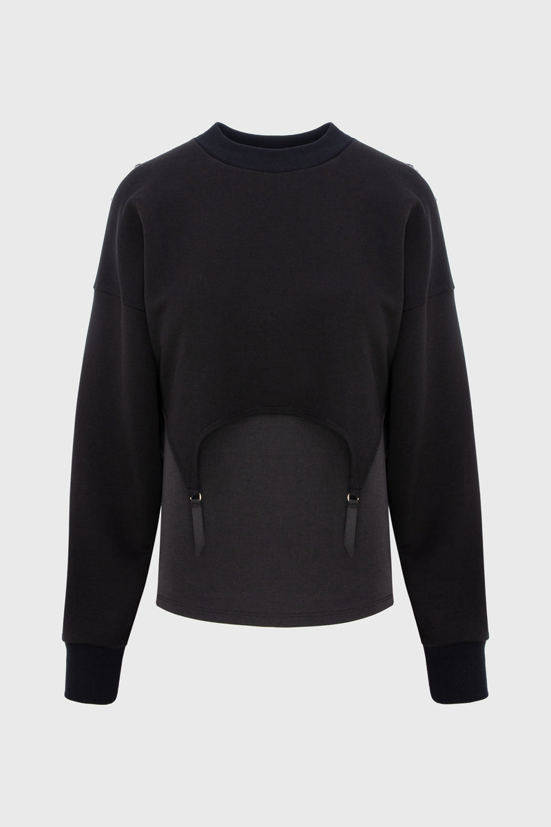 Garter Sweatshirt Black