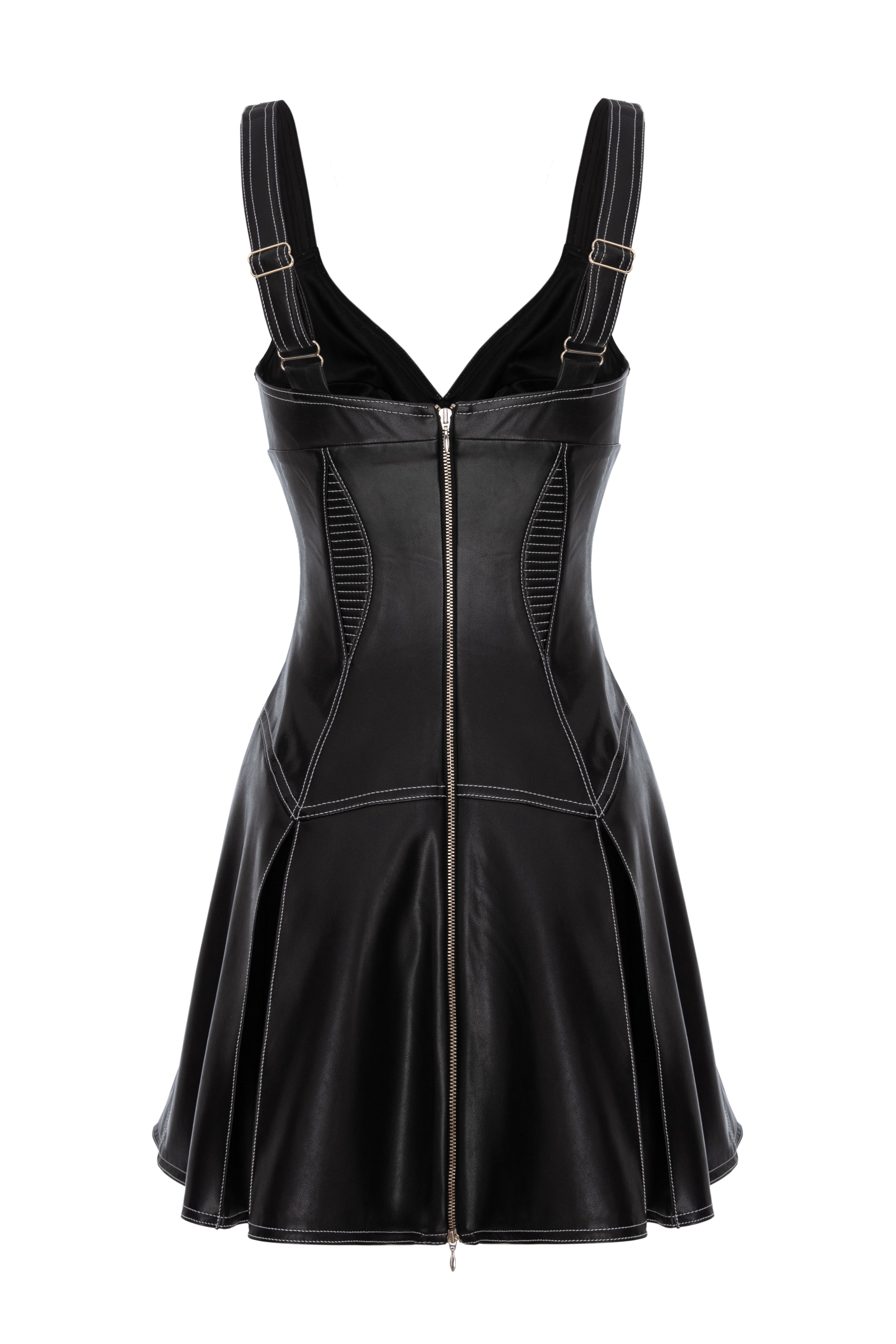 Haze Leather Mini Dress Black