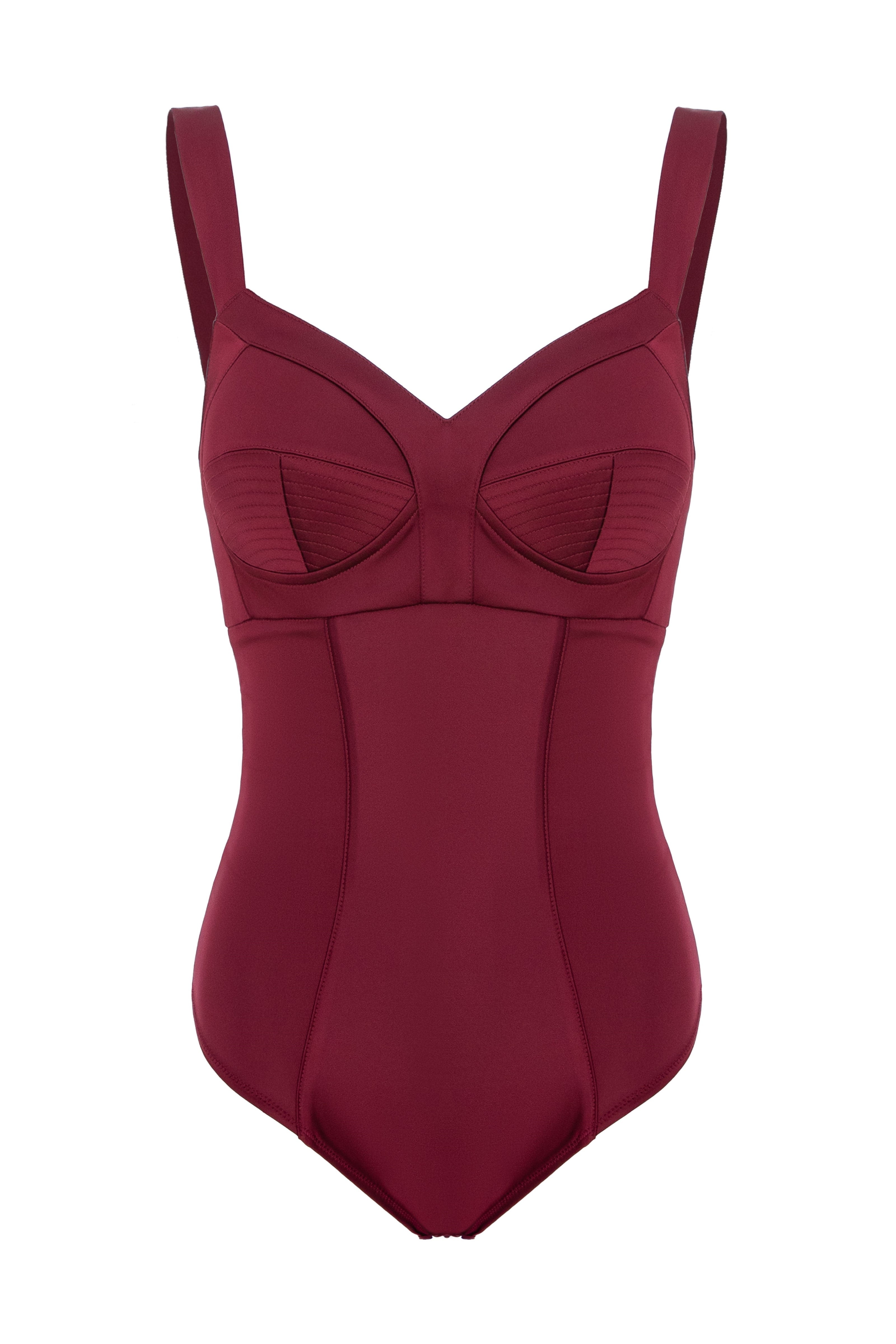 Satin Sculpt Bodysuit Wine