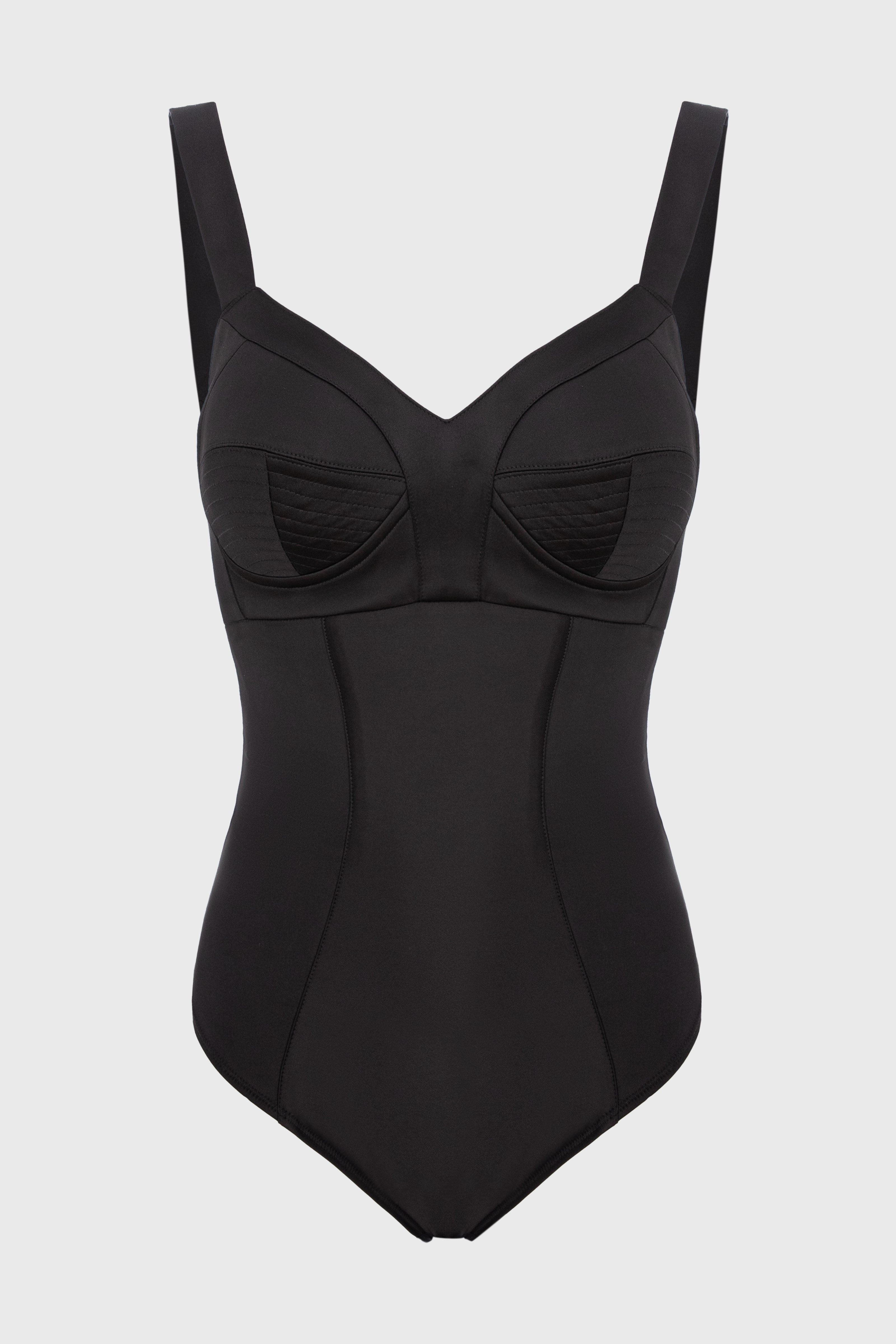 Satin Sculpt Bodysuit Black