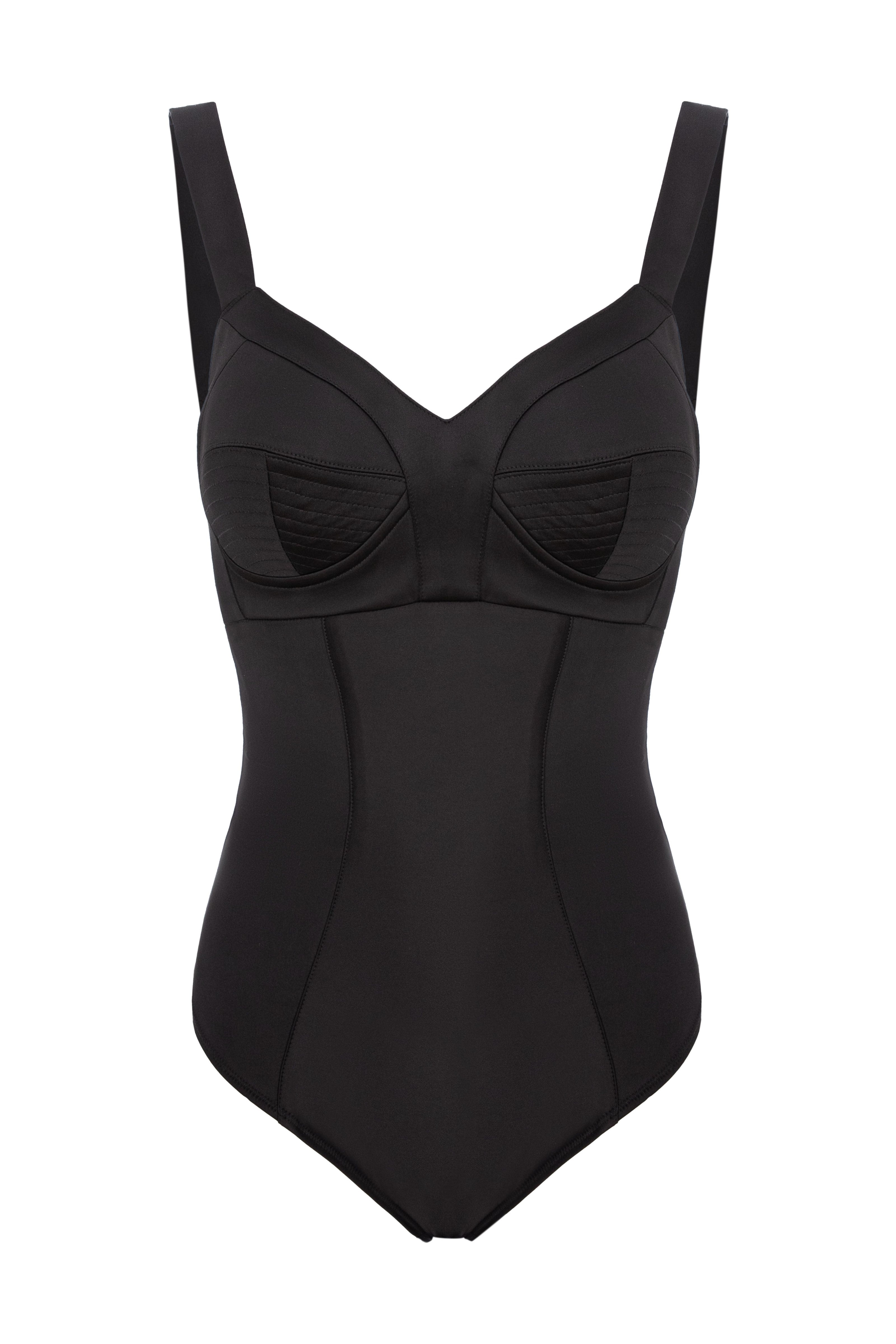 Satin Sculpt Bodysuit Black