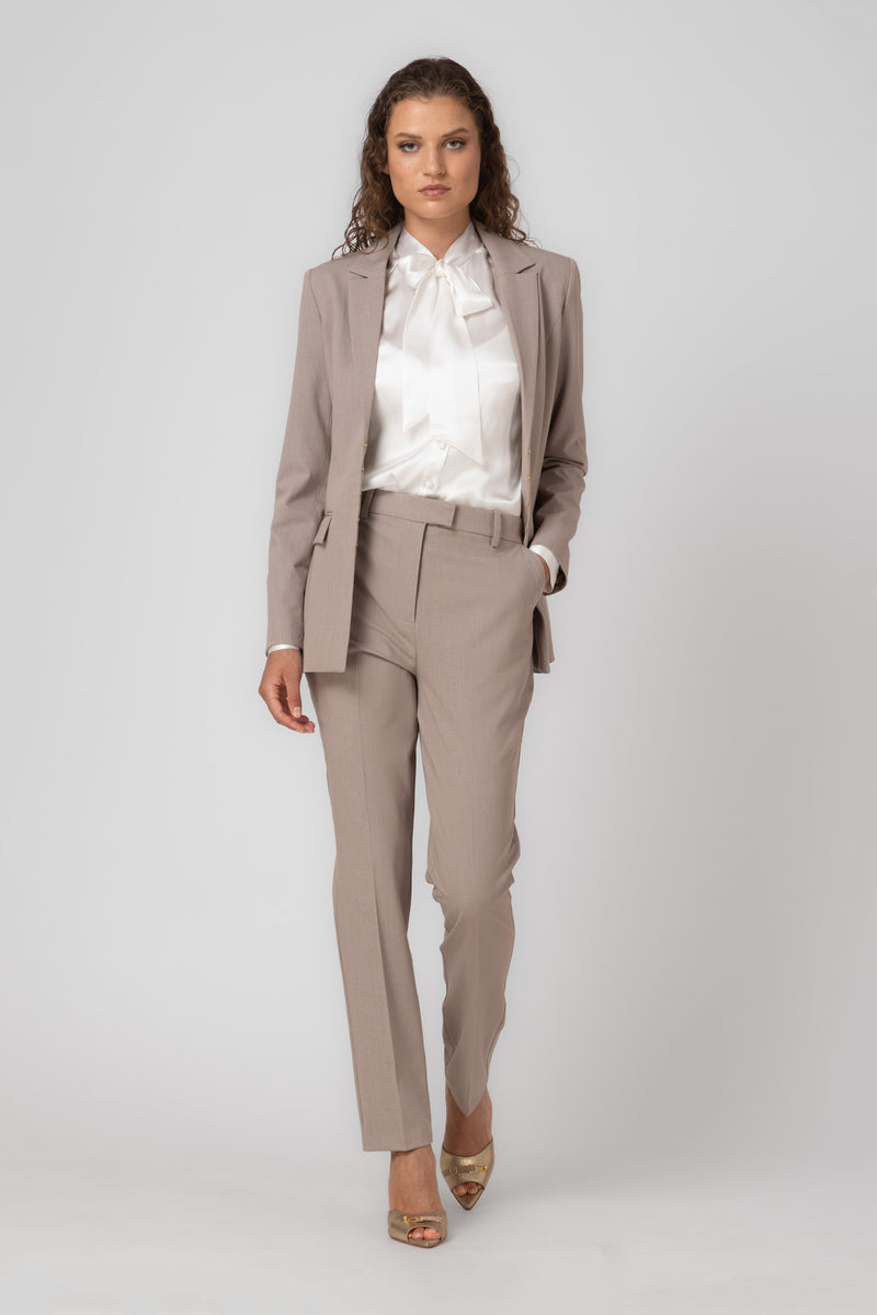 Pantaloni bej clasici din lana Formal