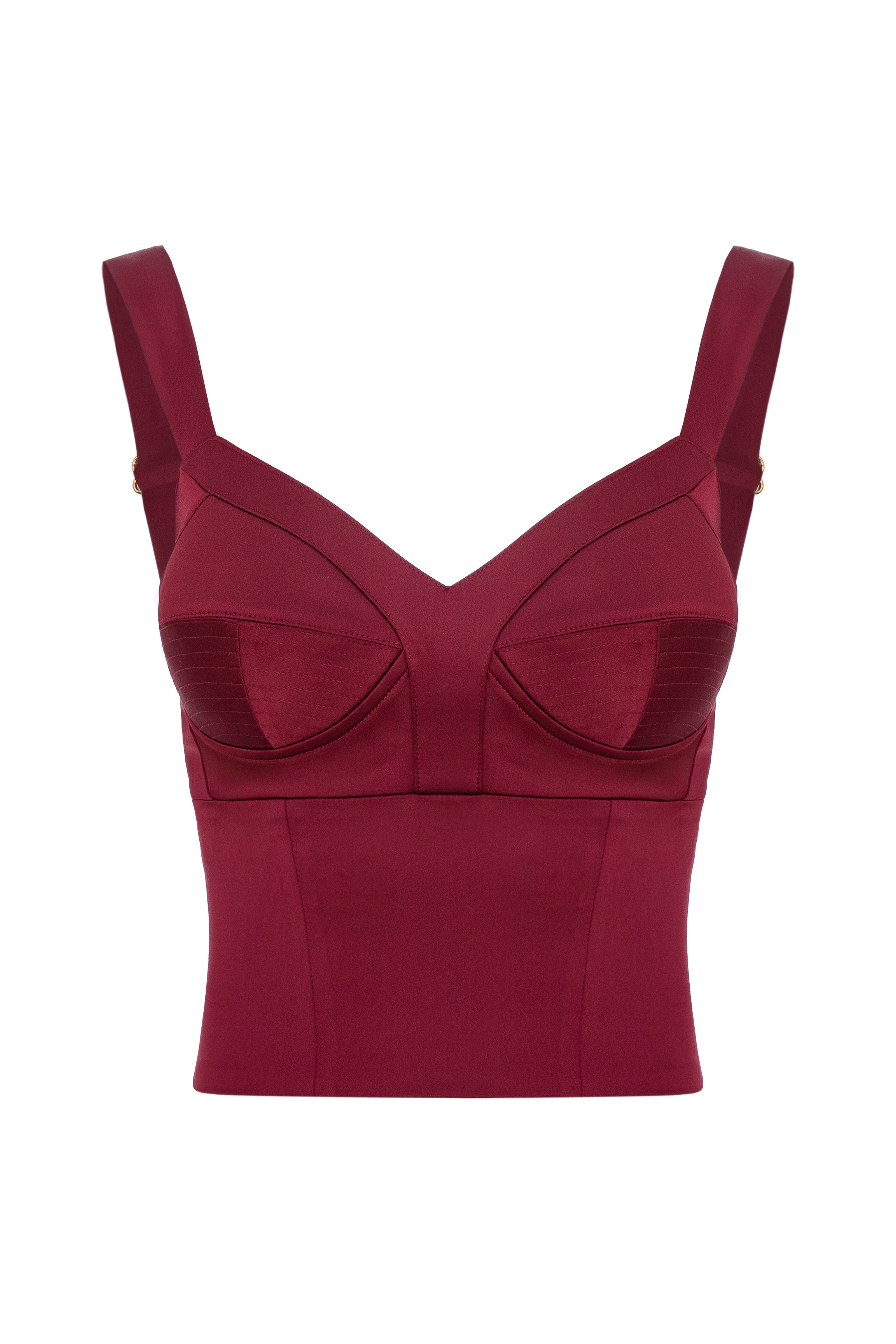 Satin Sculpt Corset Wine