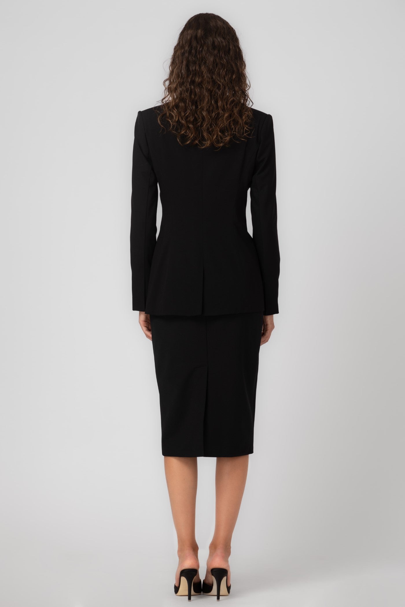 Fusta midi neagra cu talie inalta Tomboy