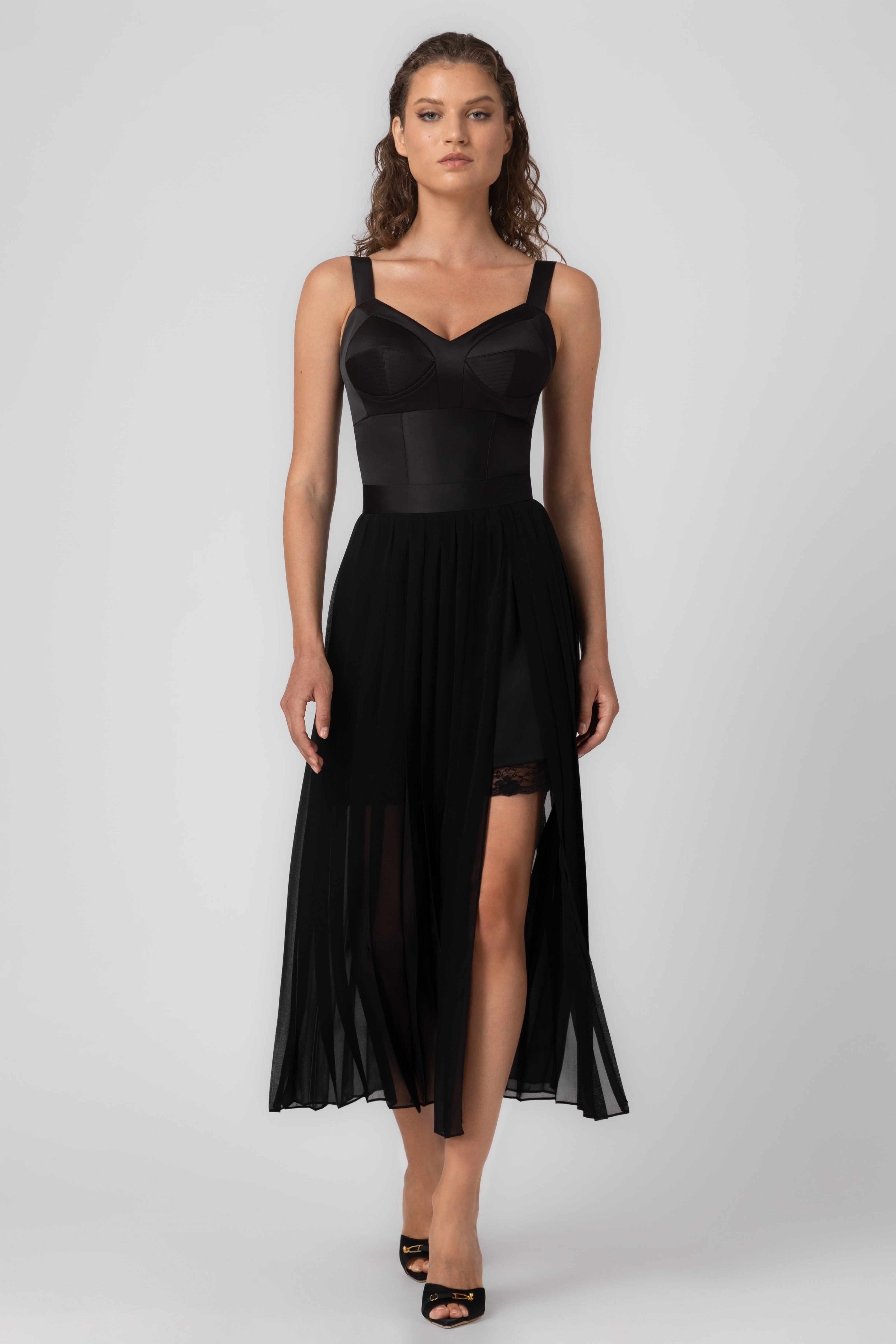 Satin Sculpt Bodysuit Black