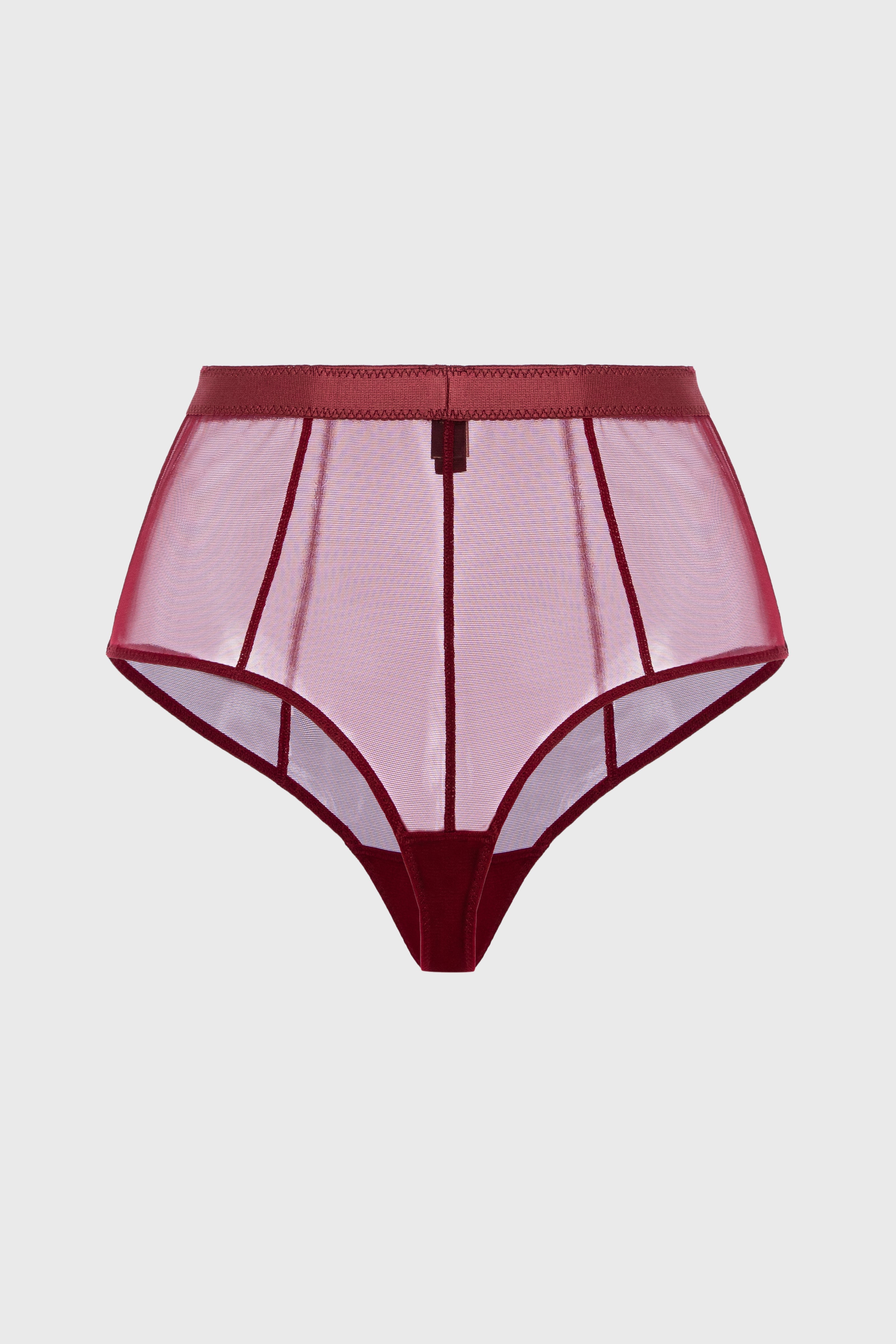 Sculpt Bi-Stretch Sheer Panties Dark Red