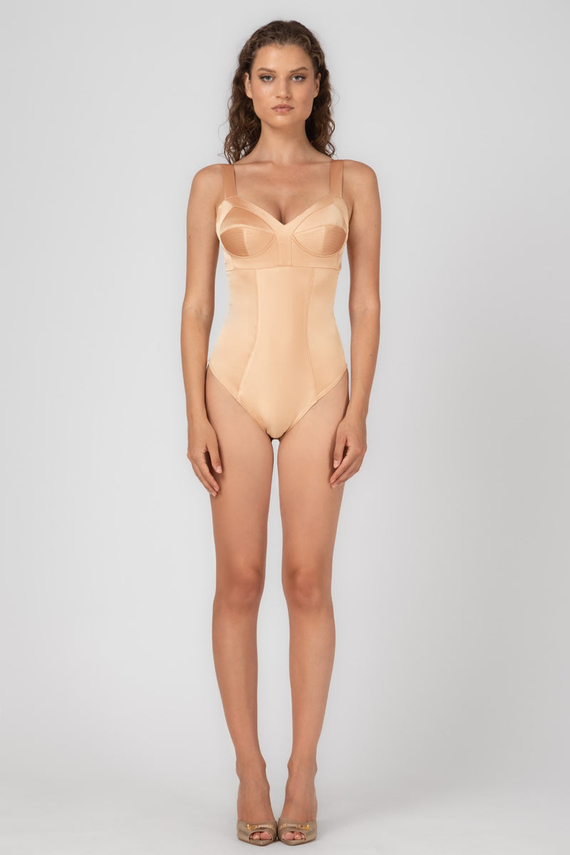 Satin Sculpt Bodysuit Nude