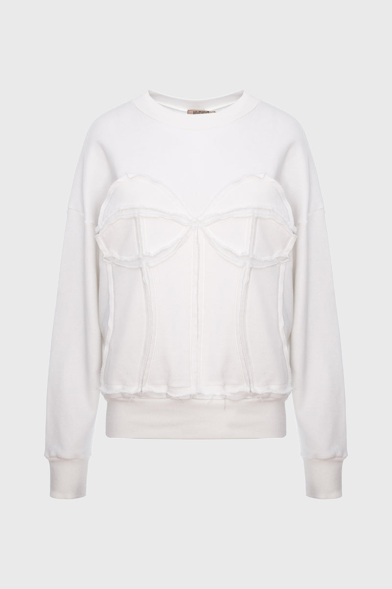 Deconstructed Sweatshirt White