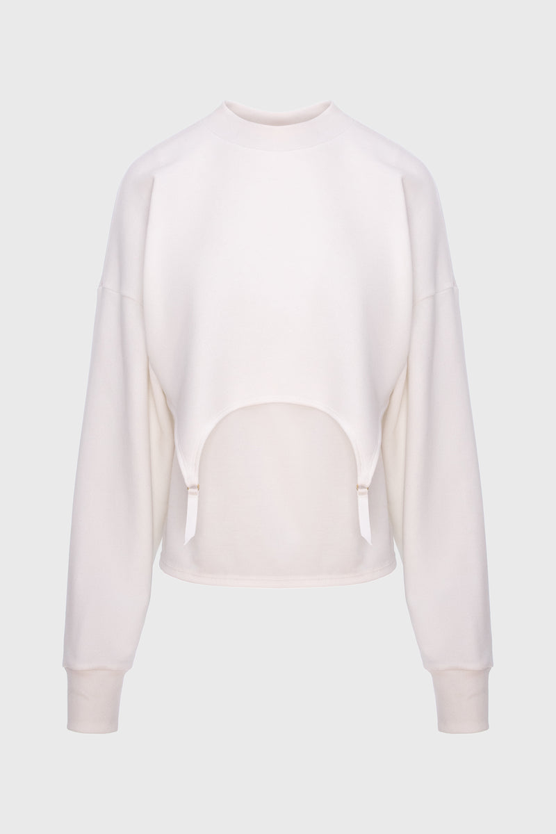 Garter Sweatshirt White