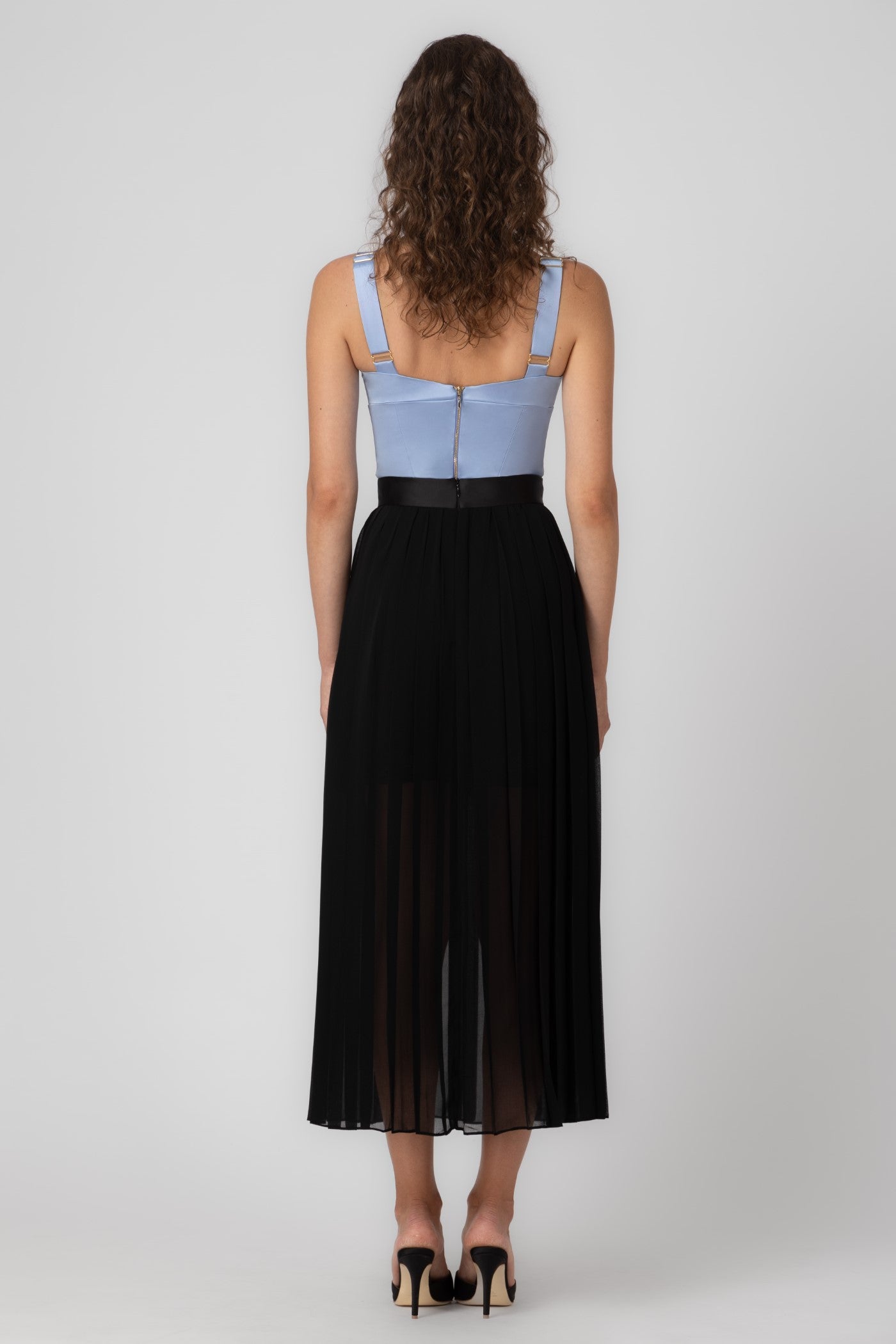 Corset albastru deschis din satin elastic Haze