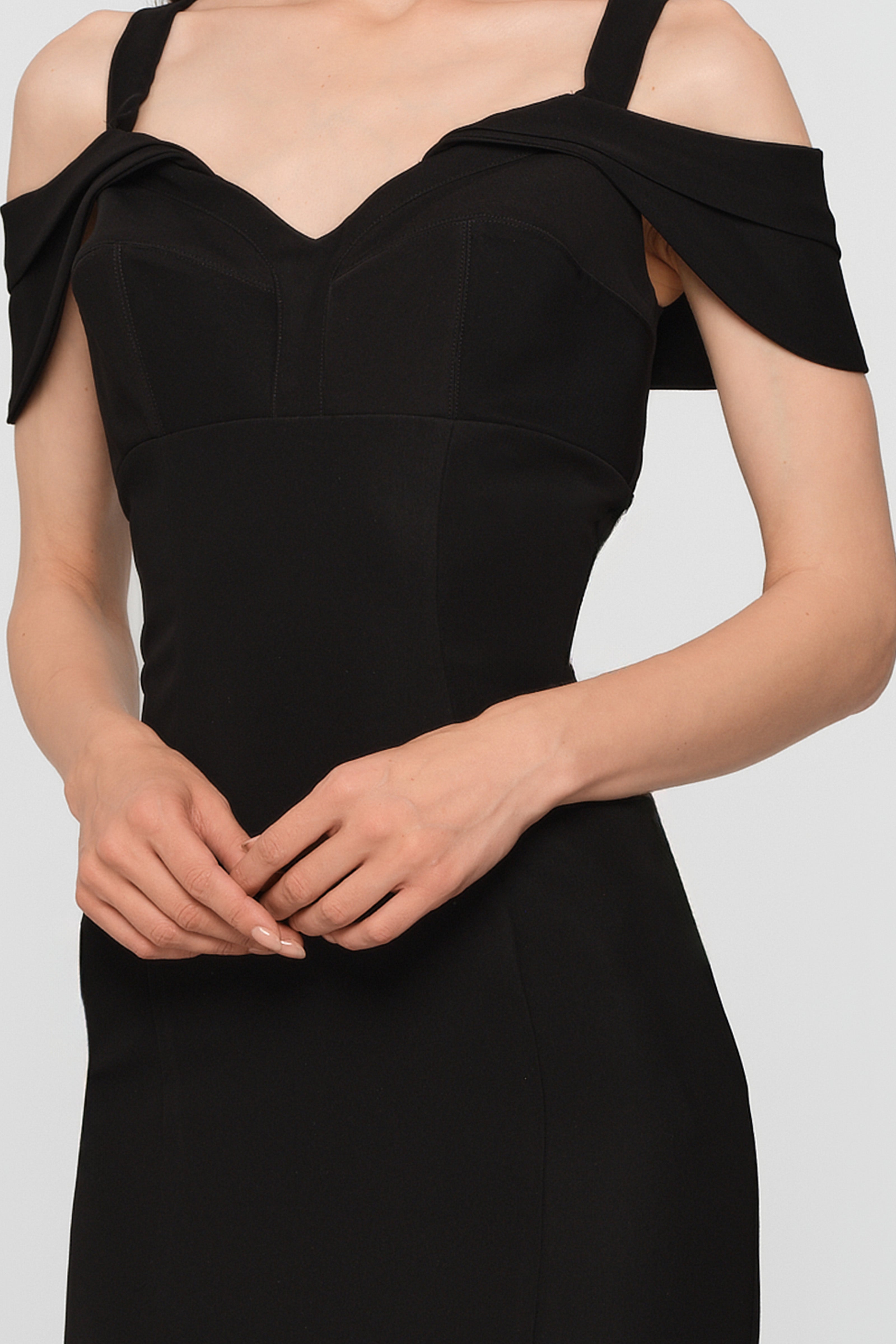 Rochie midi neagra cu cupe retro Candy