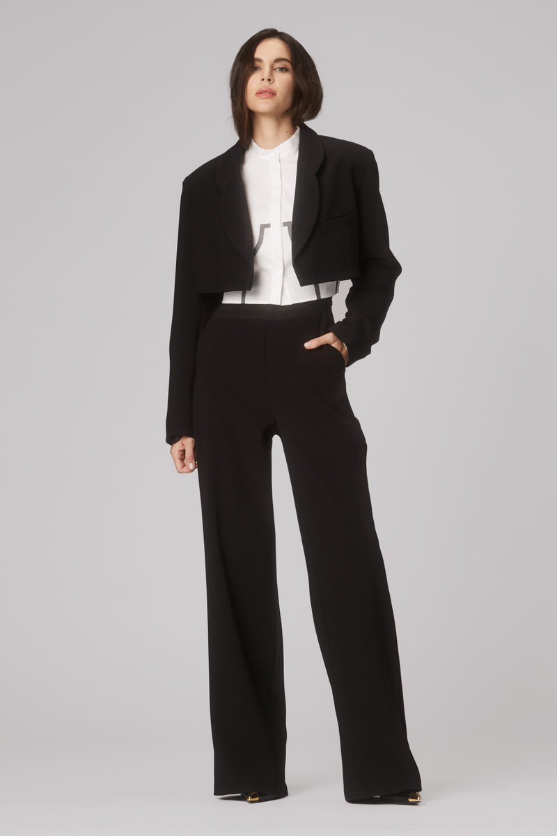 Formal Cropped Blazer Black