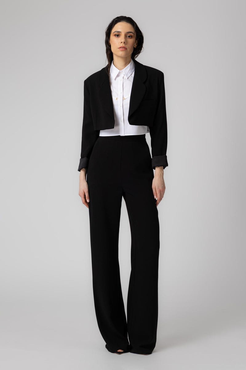 Formal Cropped Blazer Black