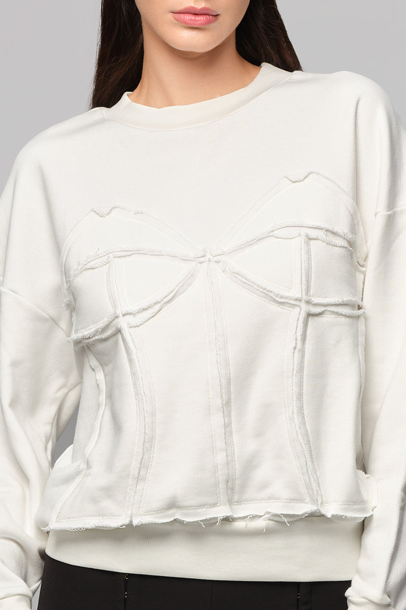 Deconstructed Sweatshirt White