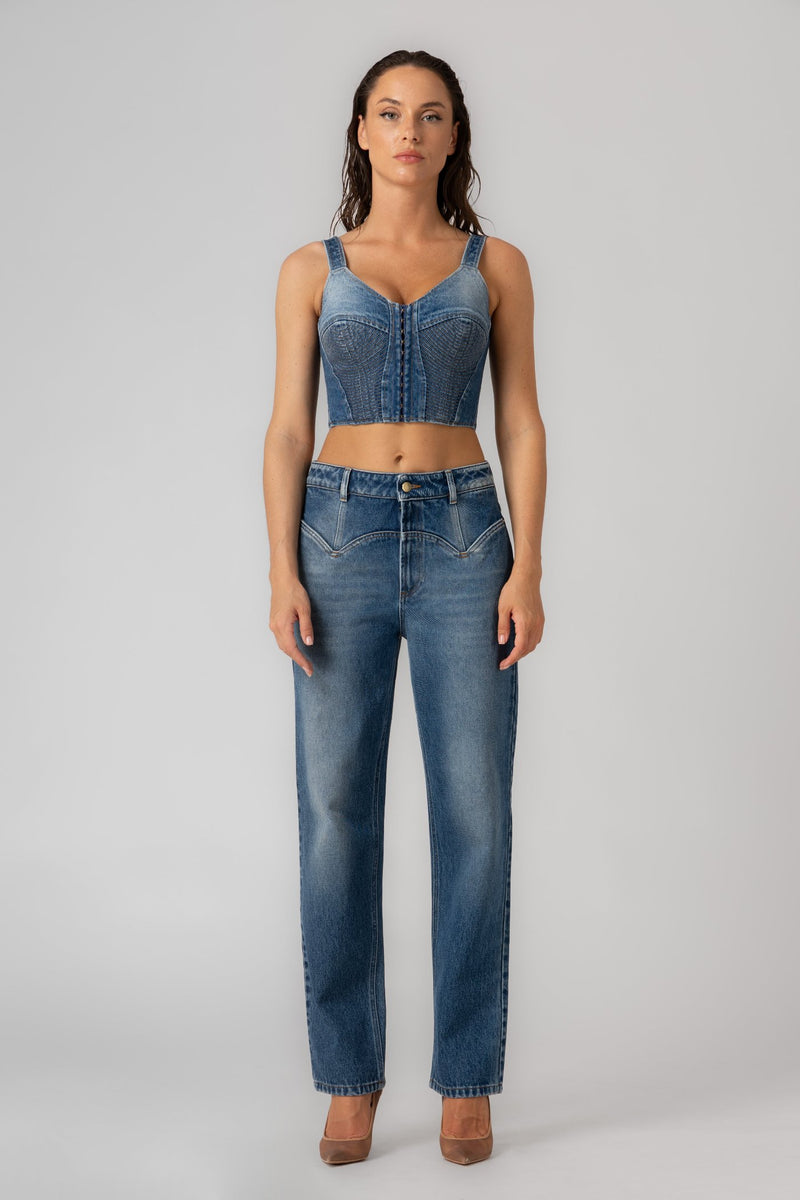 Corset Denim Bra Top