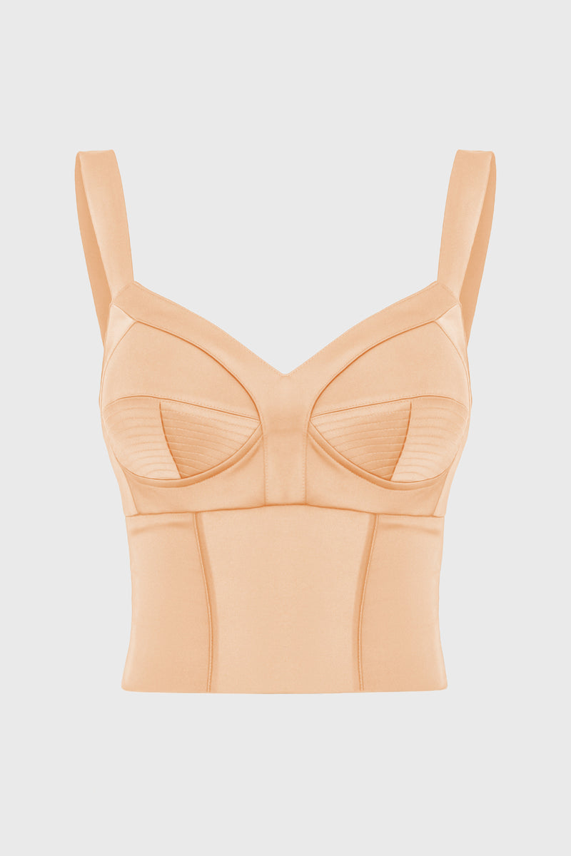 Corset nud din satin elastic Sculpt