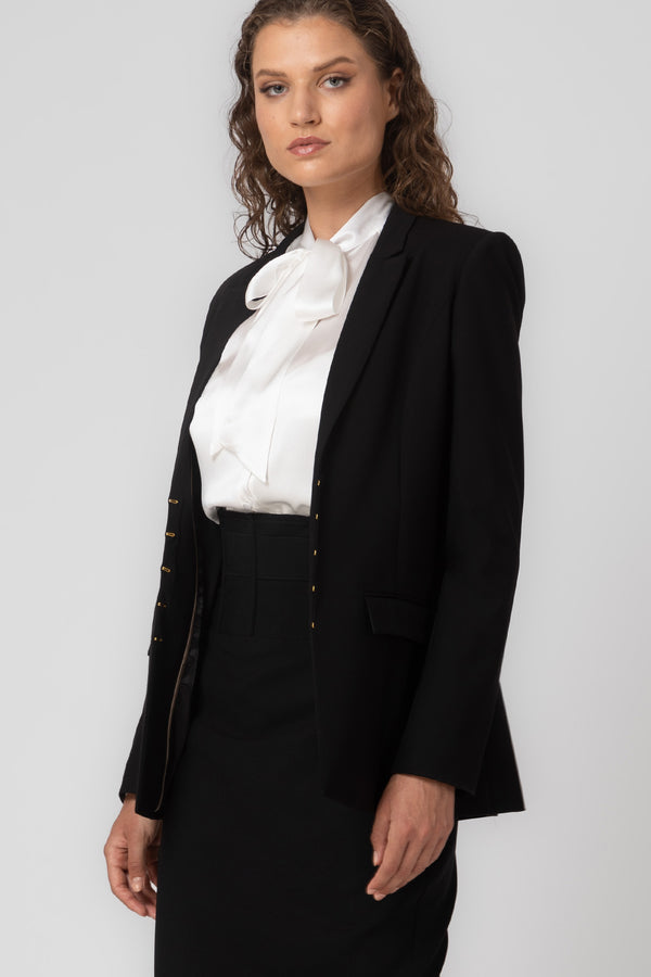 Formal Wool Blazer Black