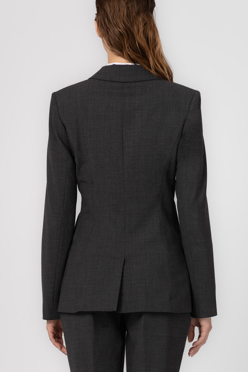 Formal Wool Blazer Gray