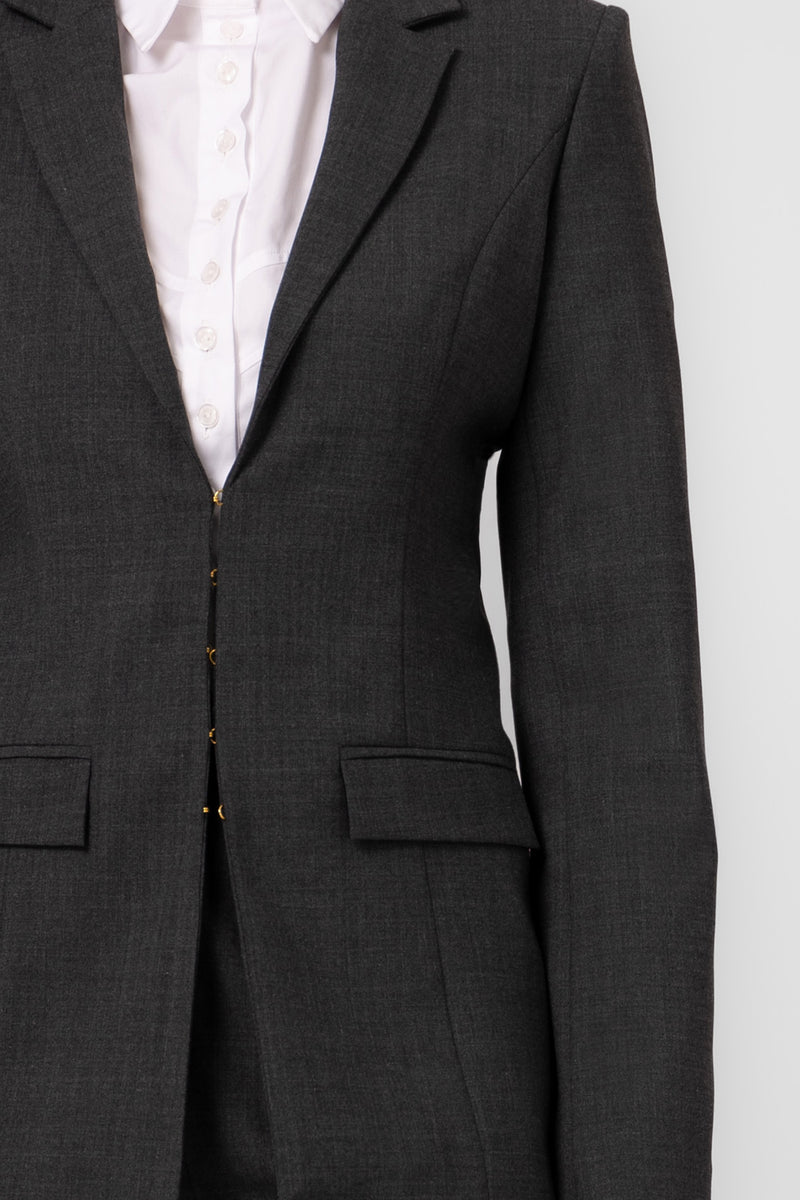 Formal Wool Blazer Gray