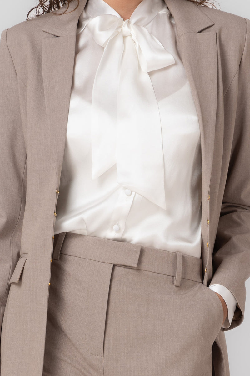 Blazer bej cu inchidere frontala lana Formal