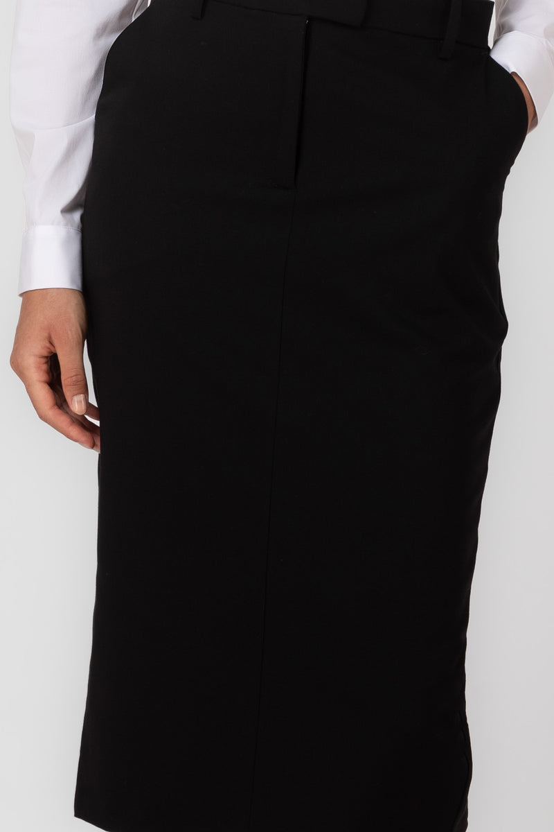 Fusta neagra midi clasica lana Formal