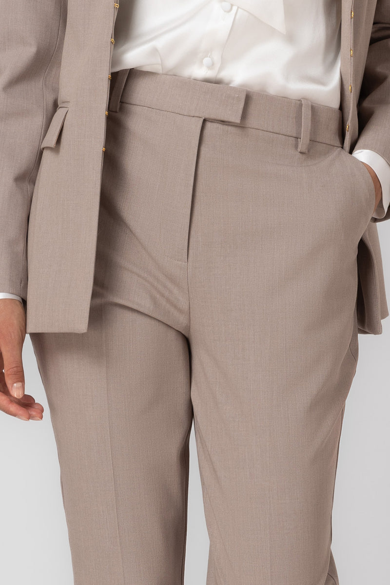 Pantaloni bej clasici din lana Formal