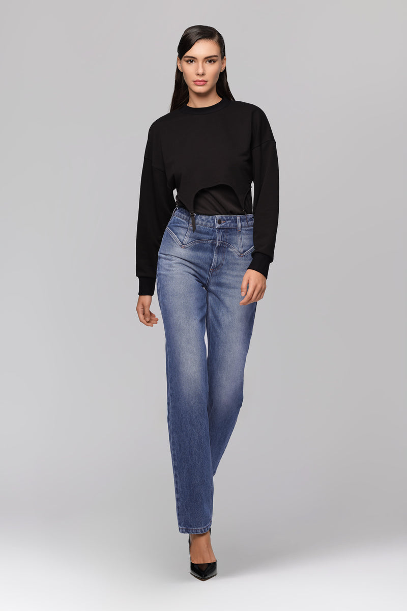 Garter Sweatshirt Black