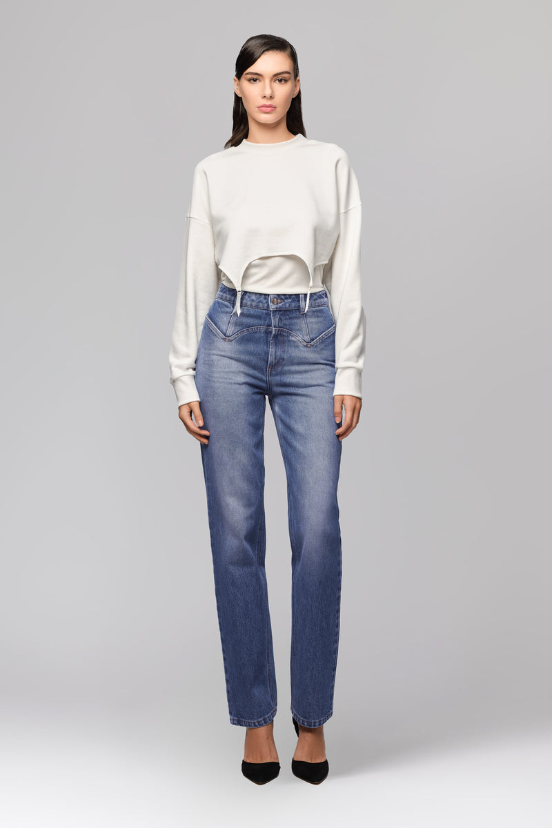 Garter Sweatshirt White