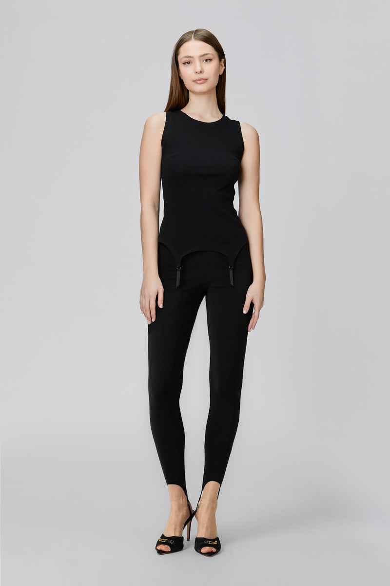 Garter Tank Top Black