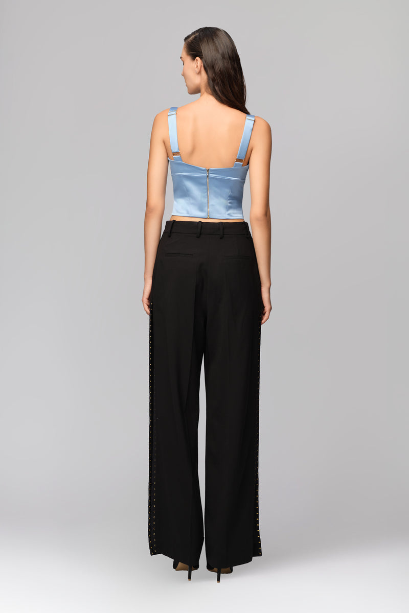 Corset albastru din satin elastic Haze