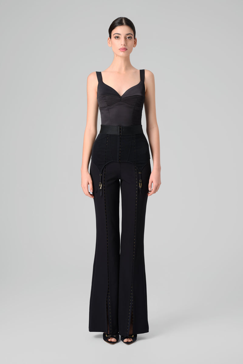 Zest Bi-Stretch Sheer Suspender Belt Black