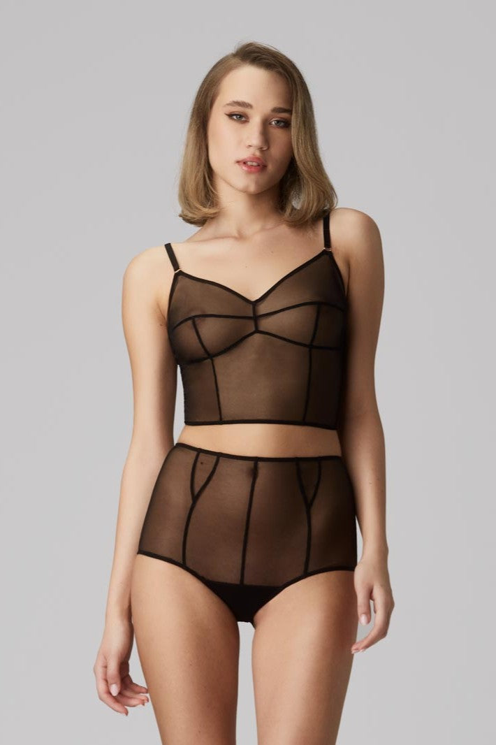 Haze Bi-Stretch Sheer Bra Top Black