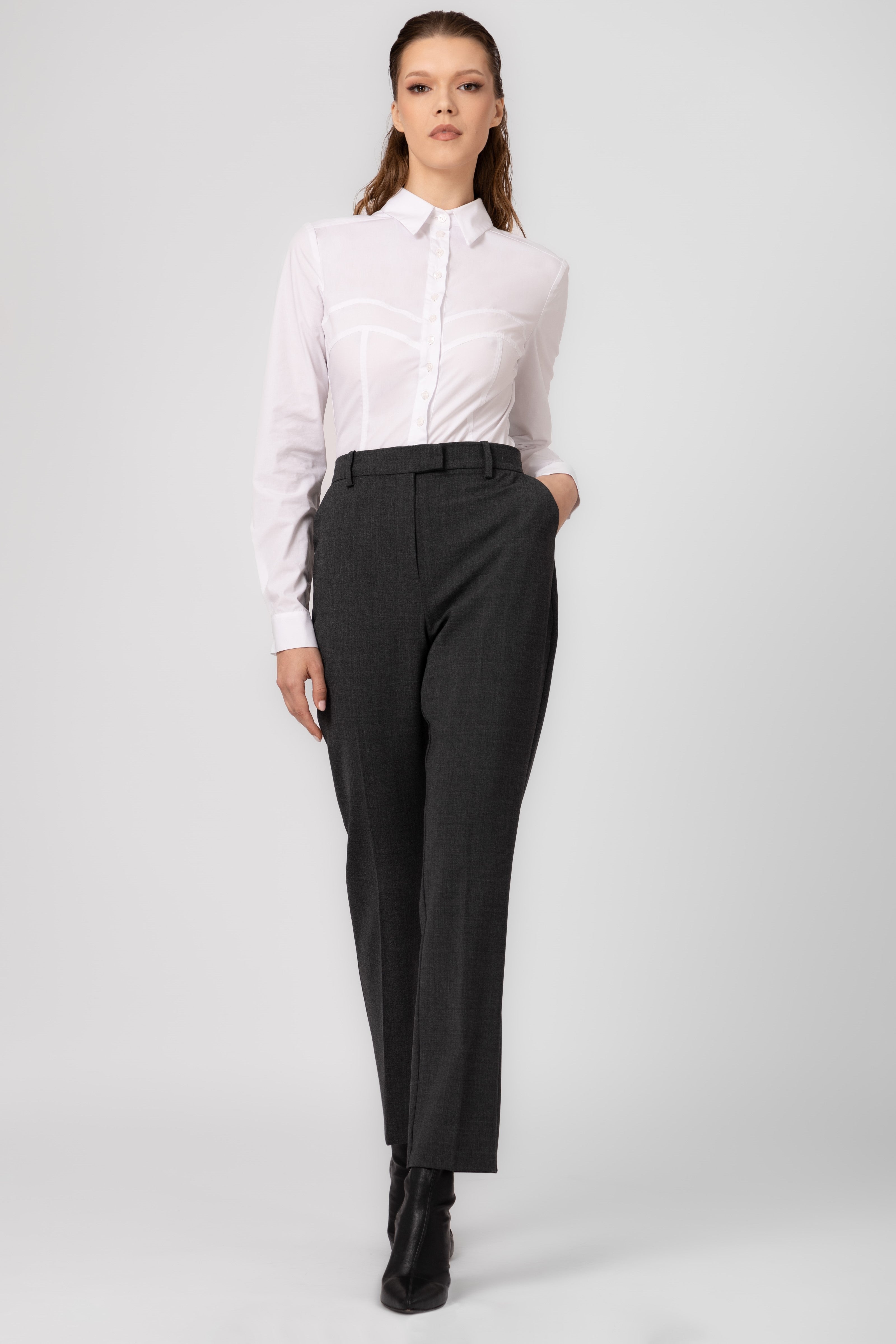 Formal Wool Trousers Gray