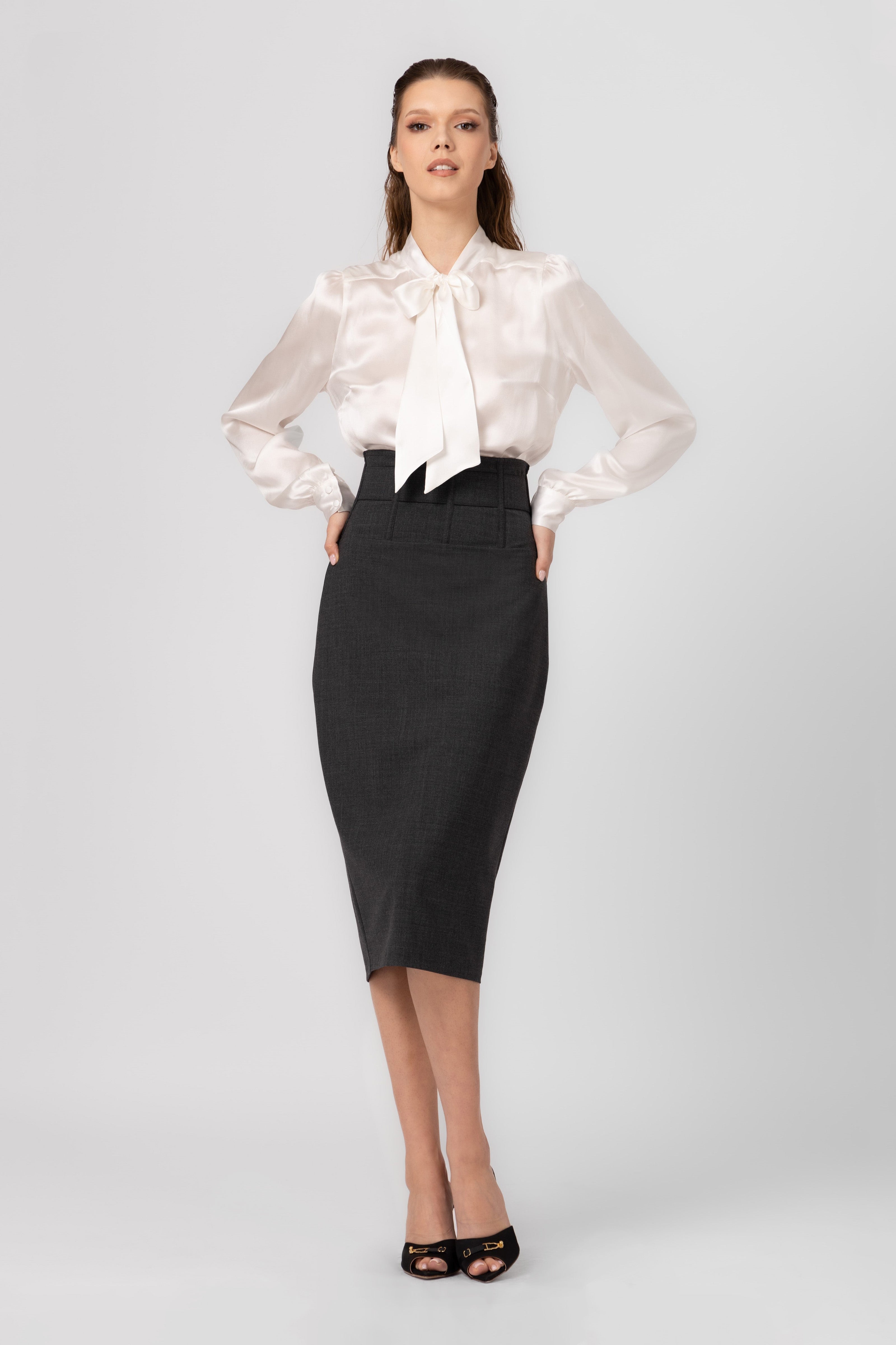 Tomboy Wool Skirt Gray