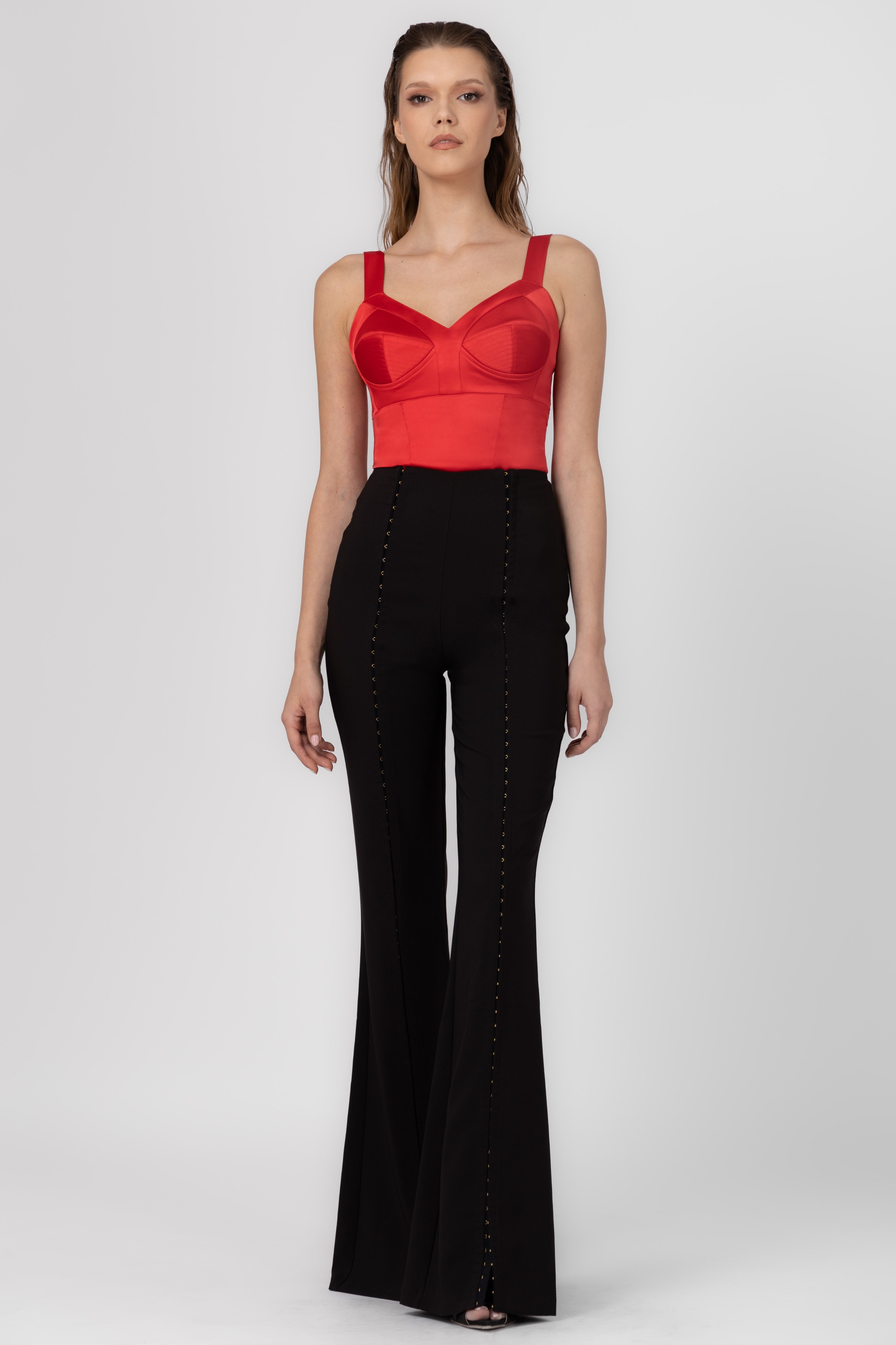 Satin Sculpt Bodysuit Red